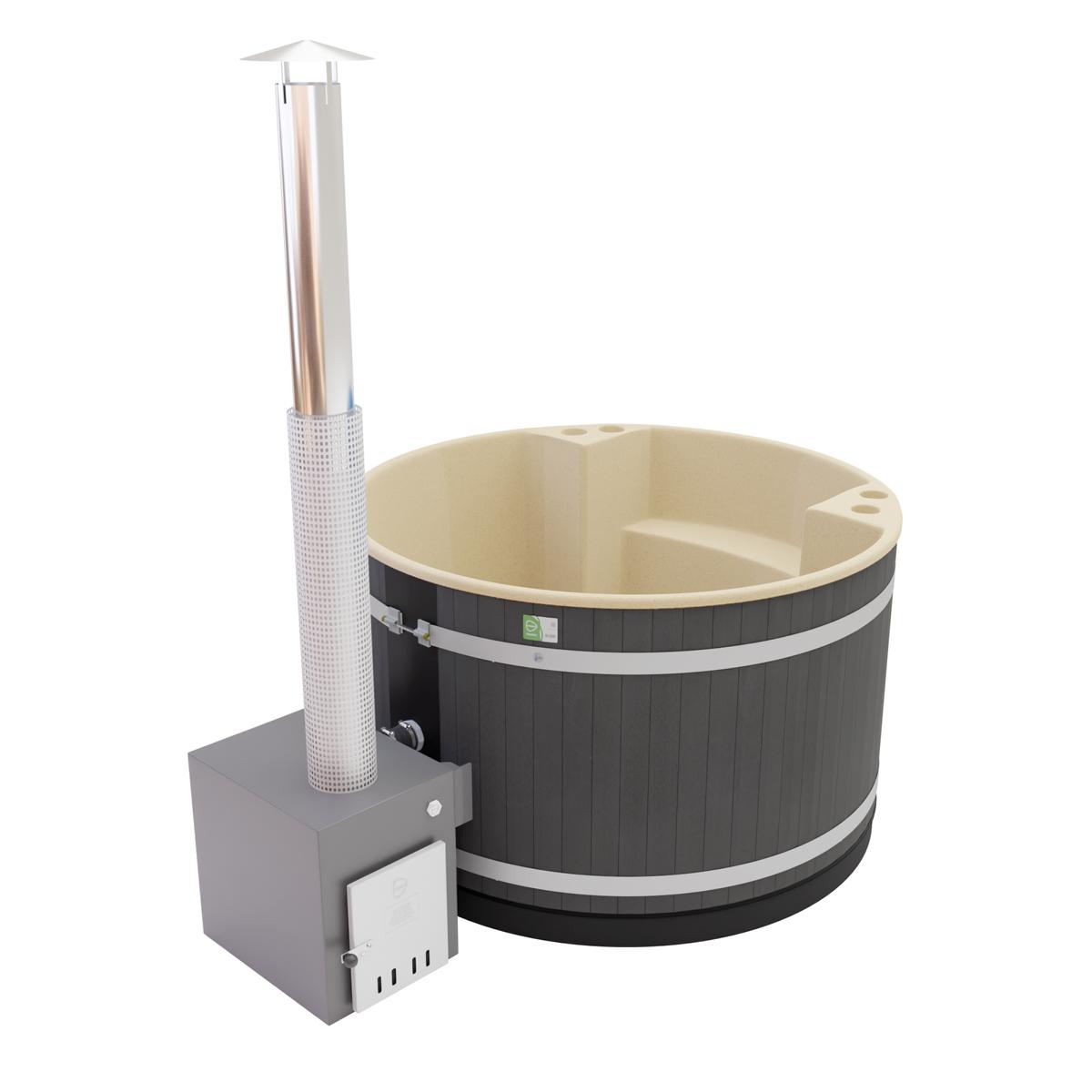 Kunststoff Hottub Family Tub M (Ø 170 cm) Eco Plank (Nachtschwarz)