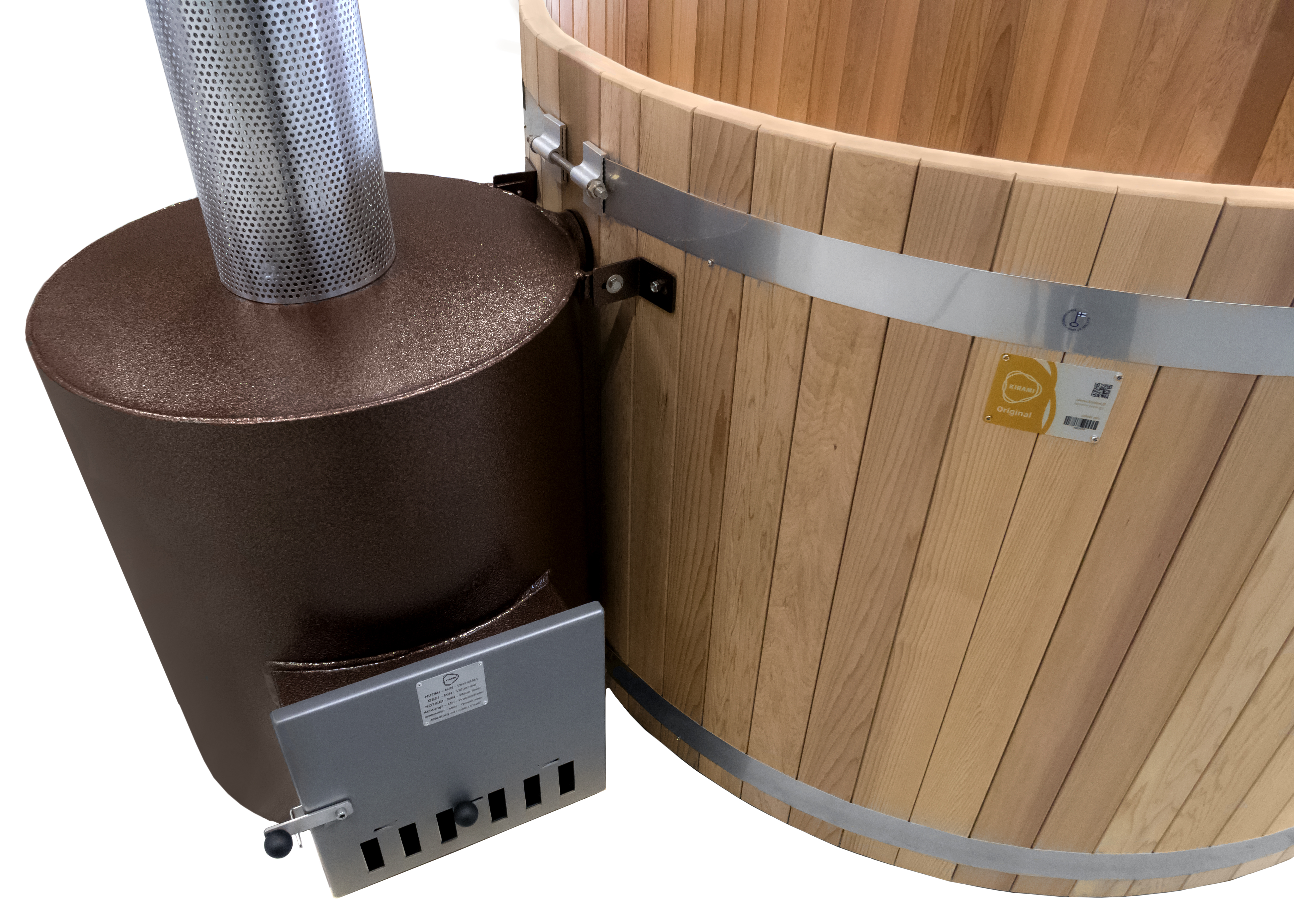 Badezuber Woody L Red Cedar mit Ofen Tube