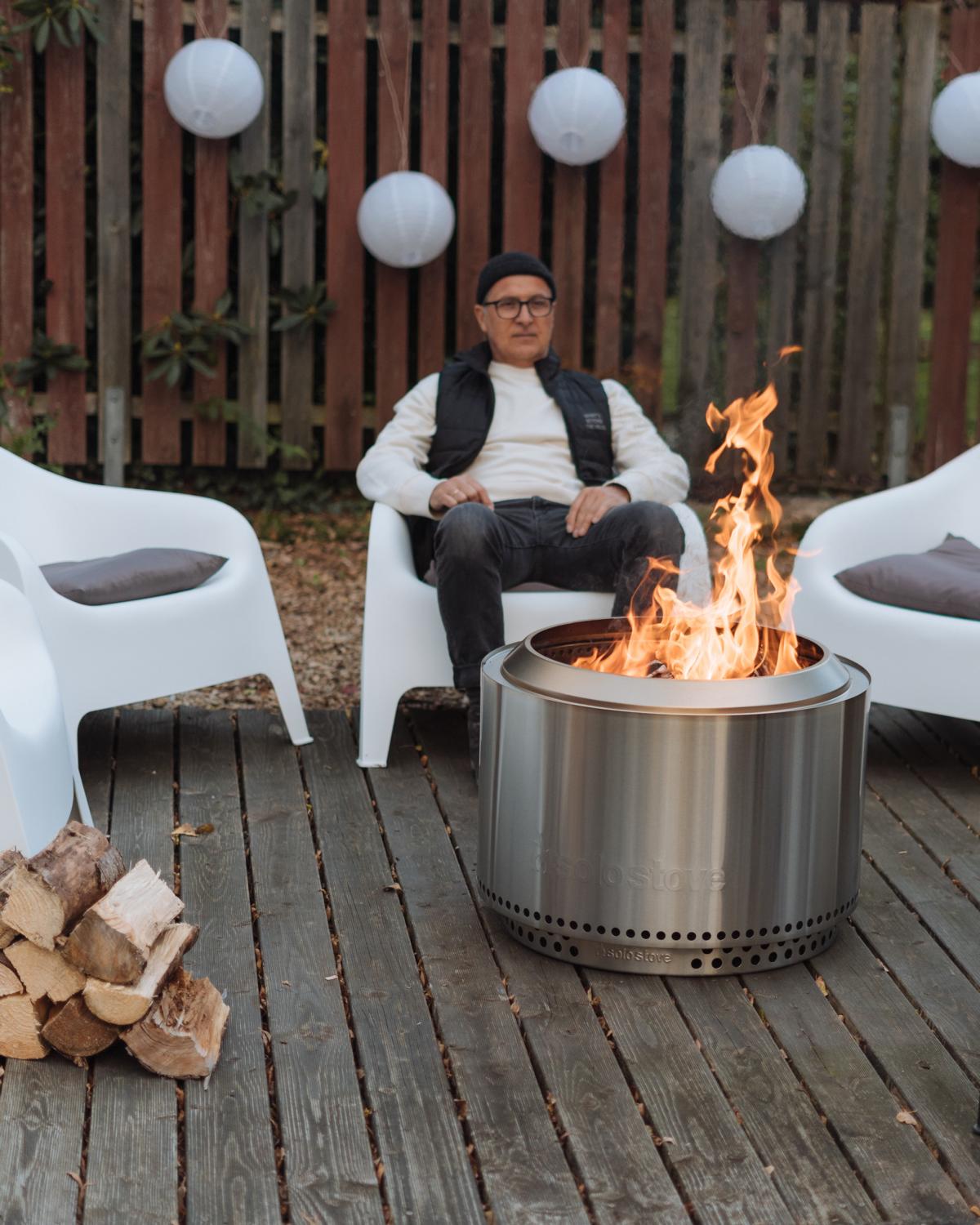 Solo Stove Fire Pit Yukon 2.0 mit Standfuß - Stainless Steel - Feuerschale - Feuerstelle - Feuertonn