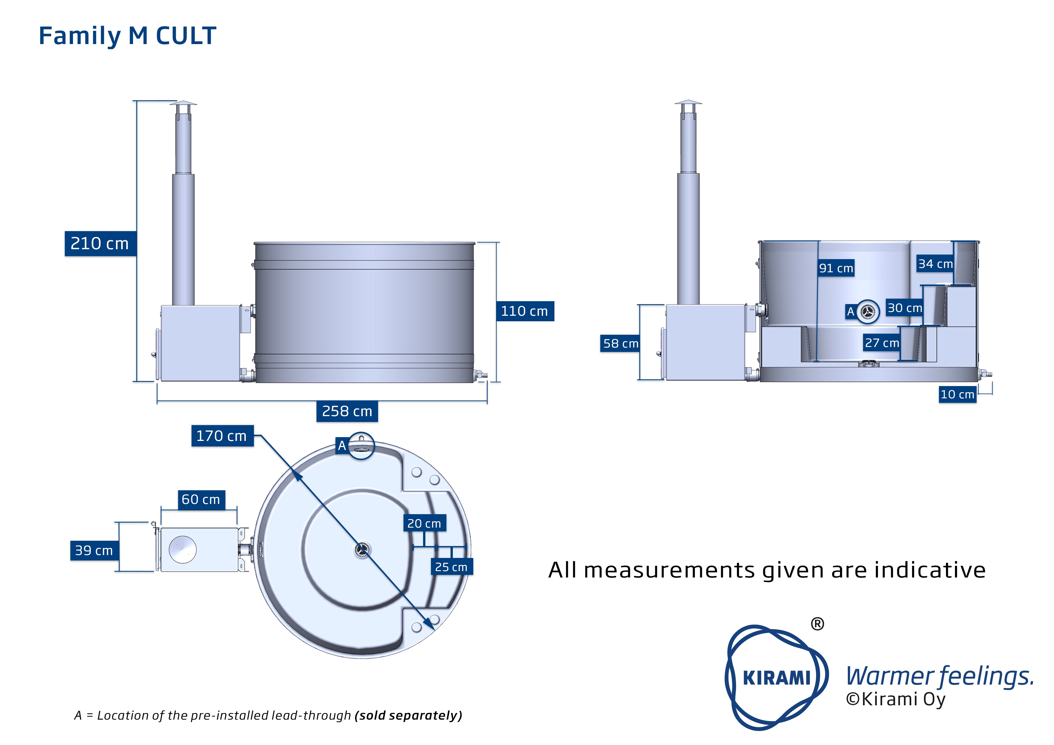 Kunststoff Hottub Family Tub M (Ø 170 cm) Red Cedar