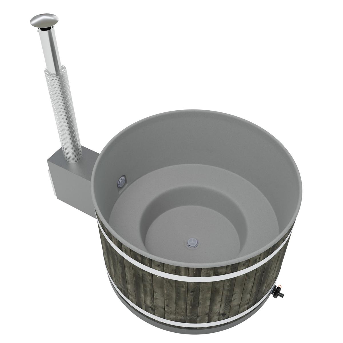 Badebottich Breezy M (Ø 170 cm) Fichte (Kohleschwarz gebeizt)