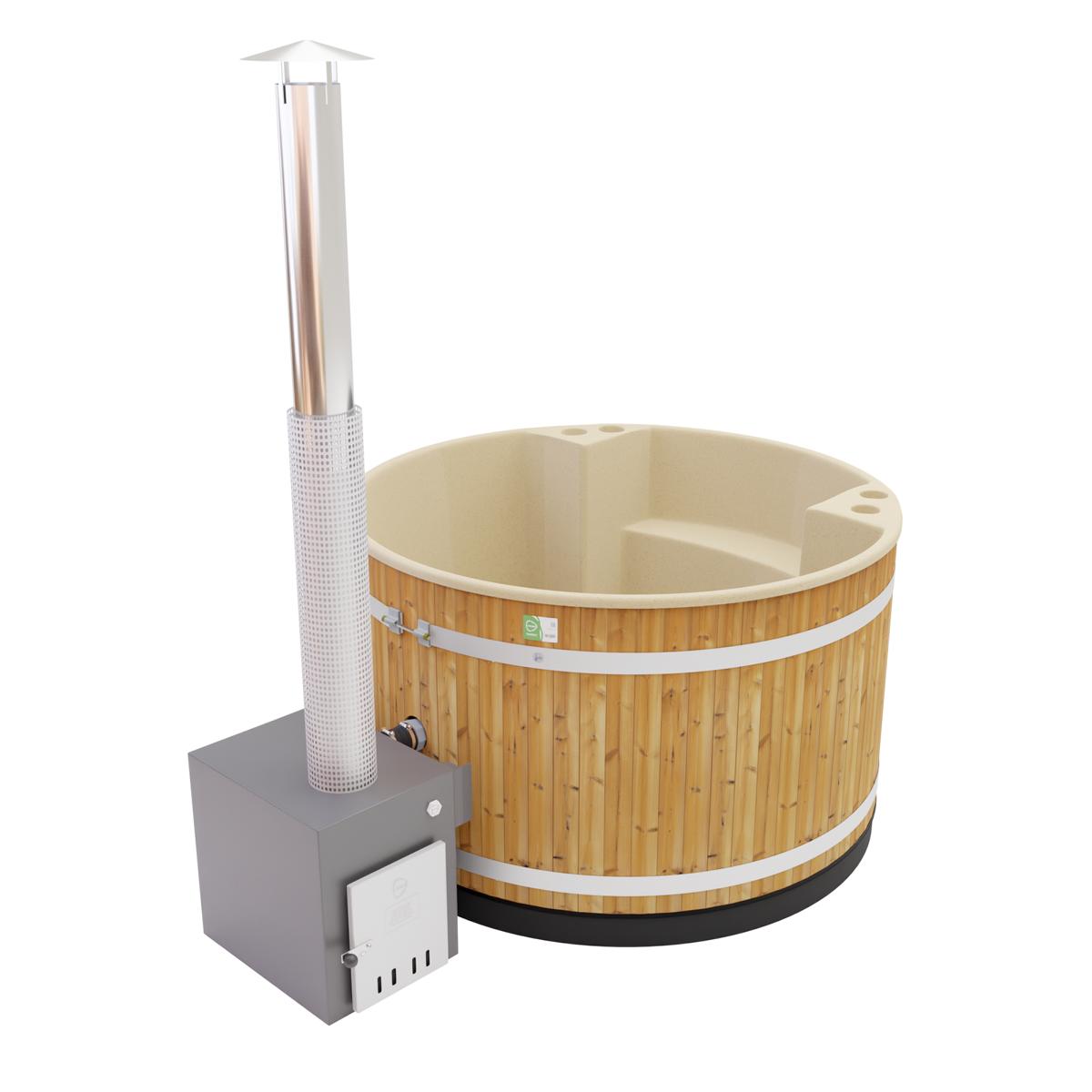 Kunststoff Hottub Family Tub M (Ø 170 cm) Thermoholz