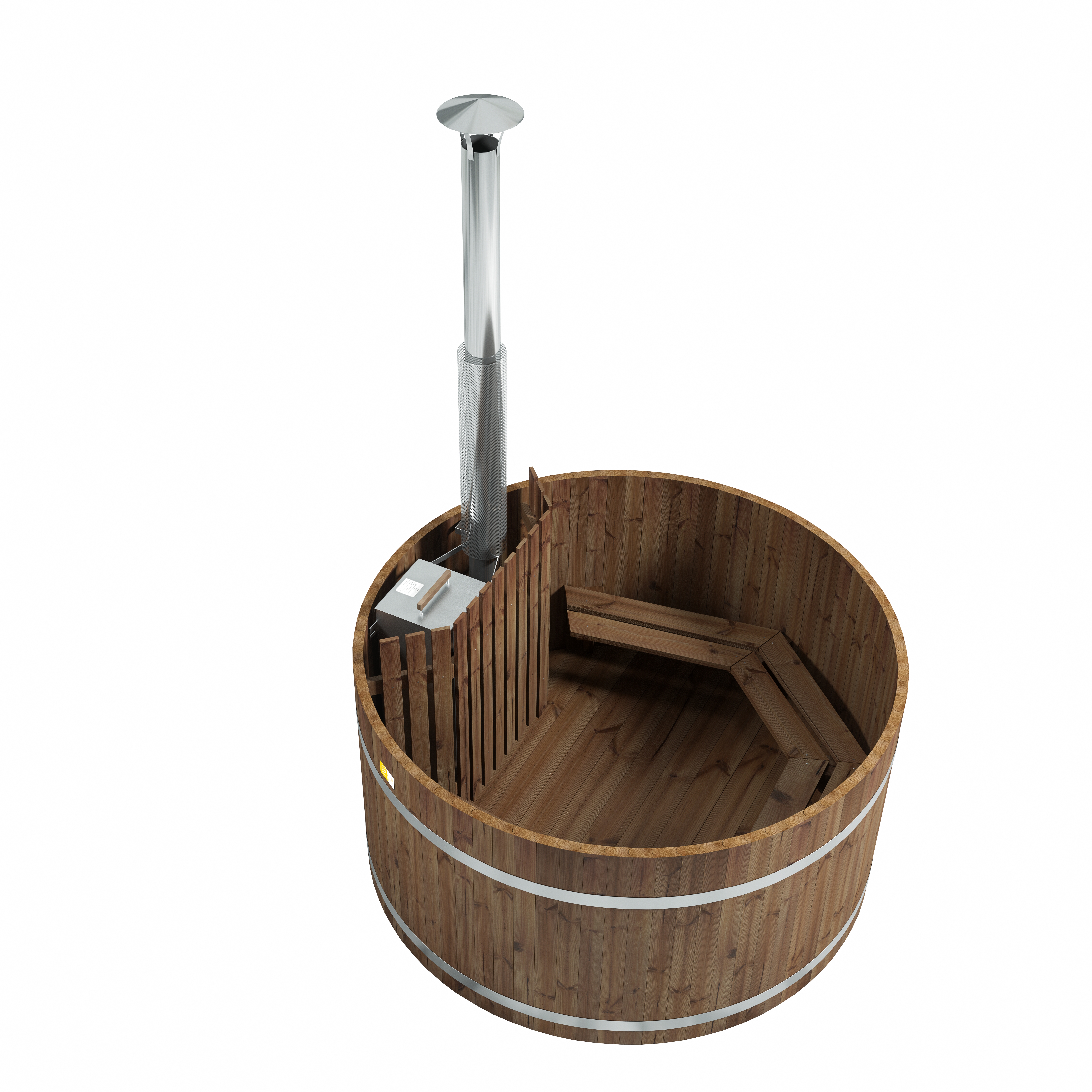 Holz Badezuber Woody L Thermoholz mit Ofen Sub