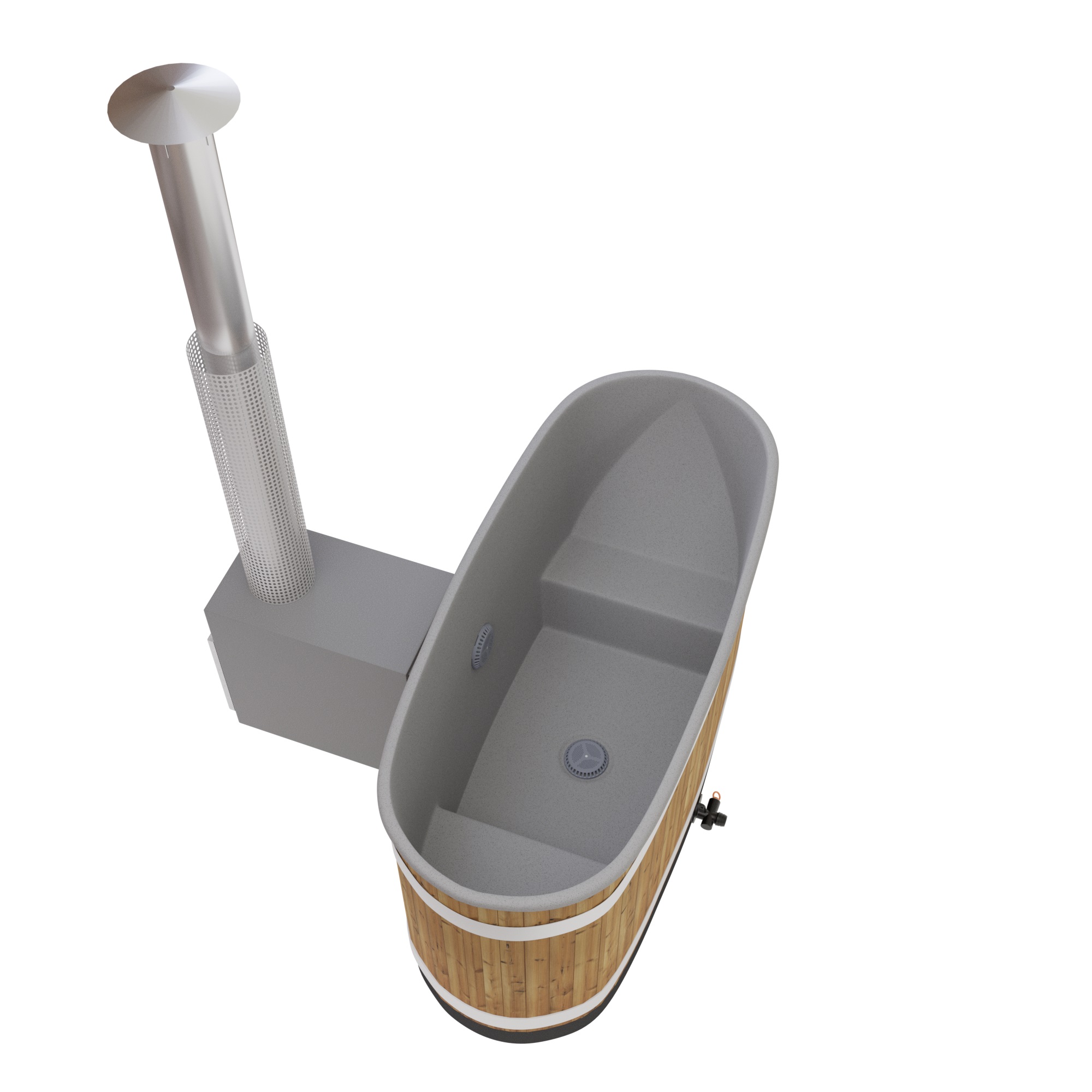 Kunststoff Badefass Tiny S Thermoholz - Aktionspaket