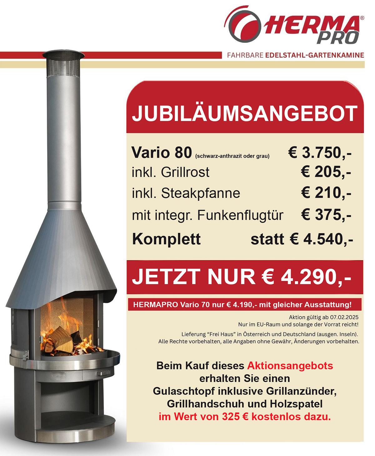 HERMAPRO Grillkamin Vario 80 - Jubiläumsangebot