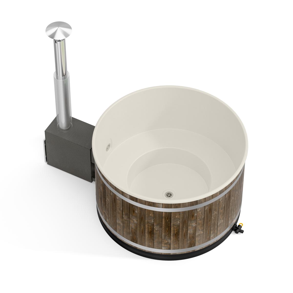 Badebottich Breezy M (Ø 170 cm) Fichte (Kohleschwarz gebeizt)