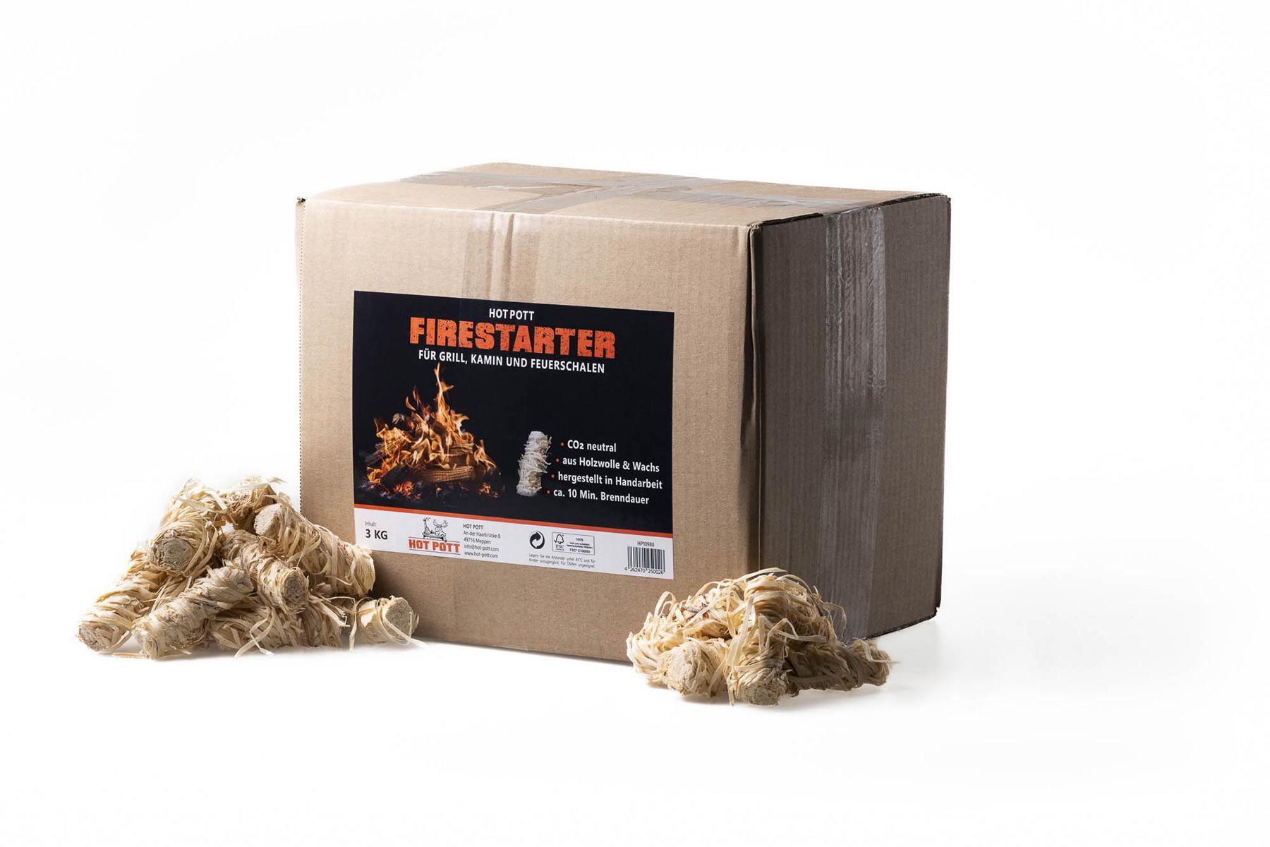 HOT POTT Firestarter - Grill und Kaminanzünder 3 kg