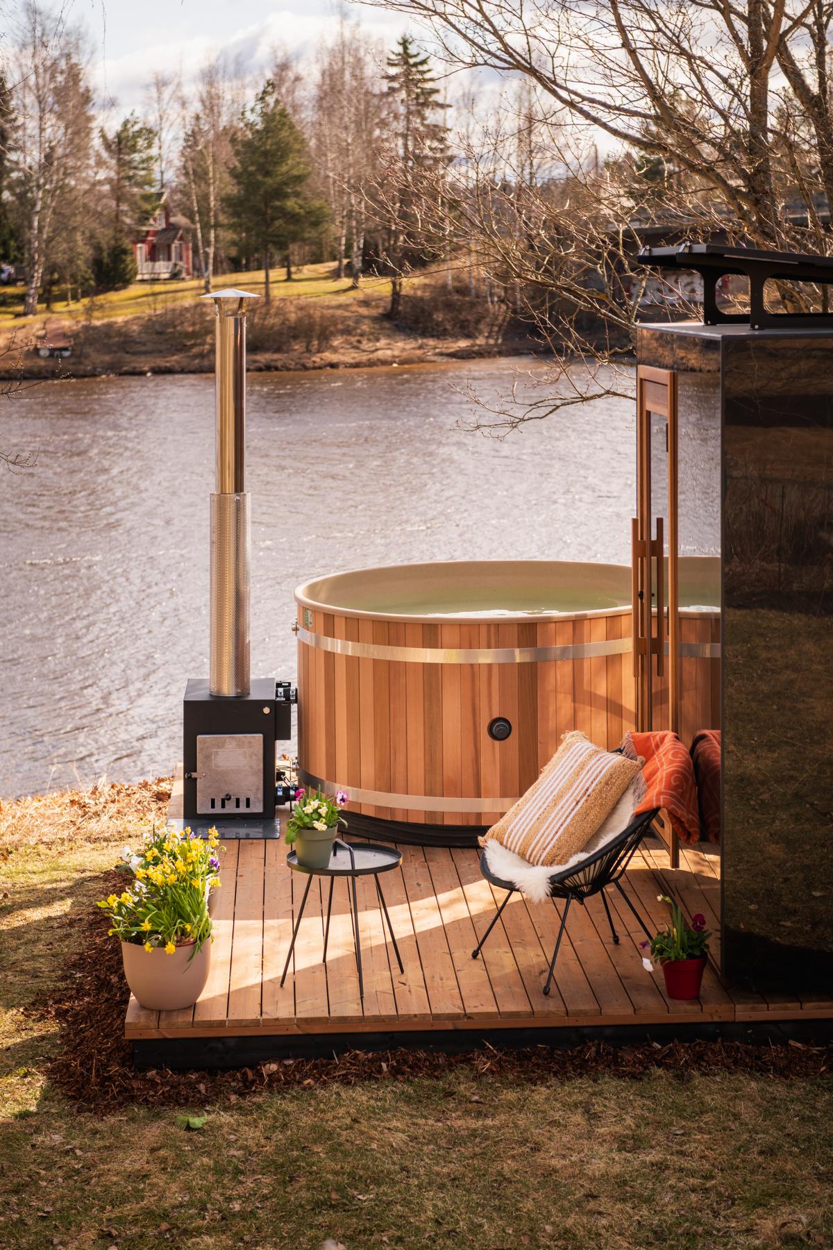 Kunststoff Badefass Family L (Ø 200 cm) Red Cedar