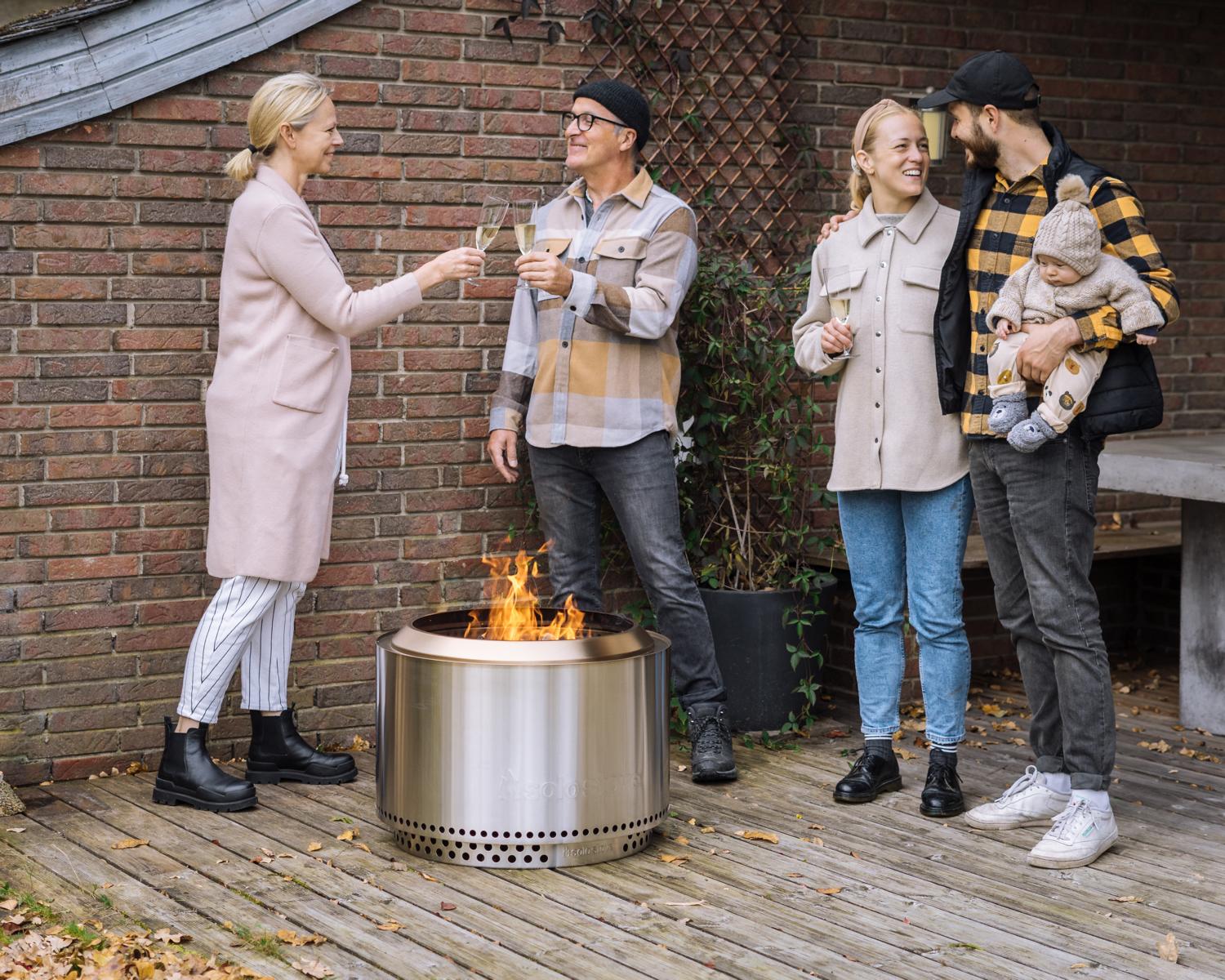 Solo Stove Fire Pit Yukon 2.0 mit Standfuß - Stainless Steel - Feuerschale - Feuerstelle - Feuertonn