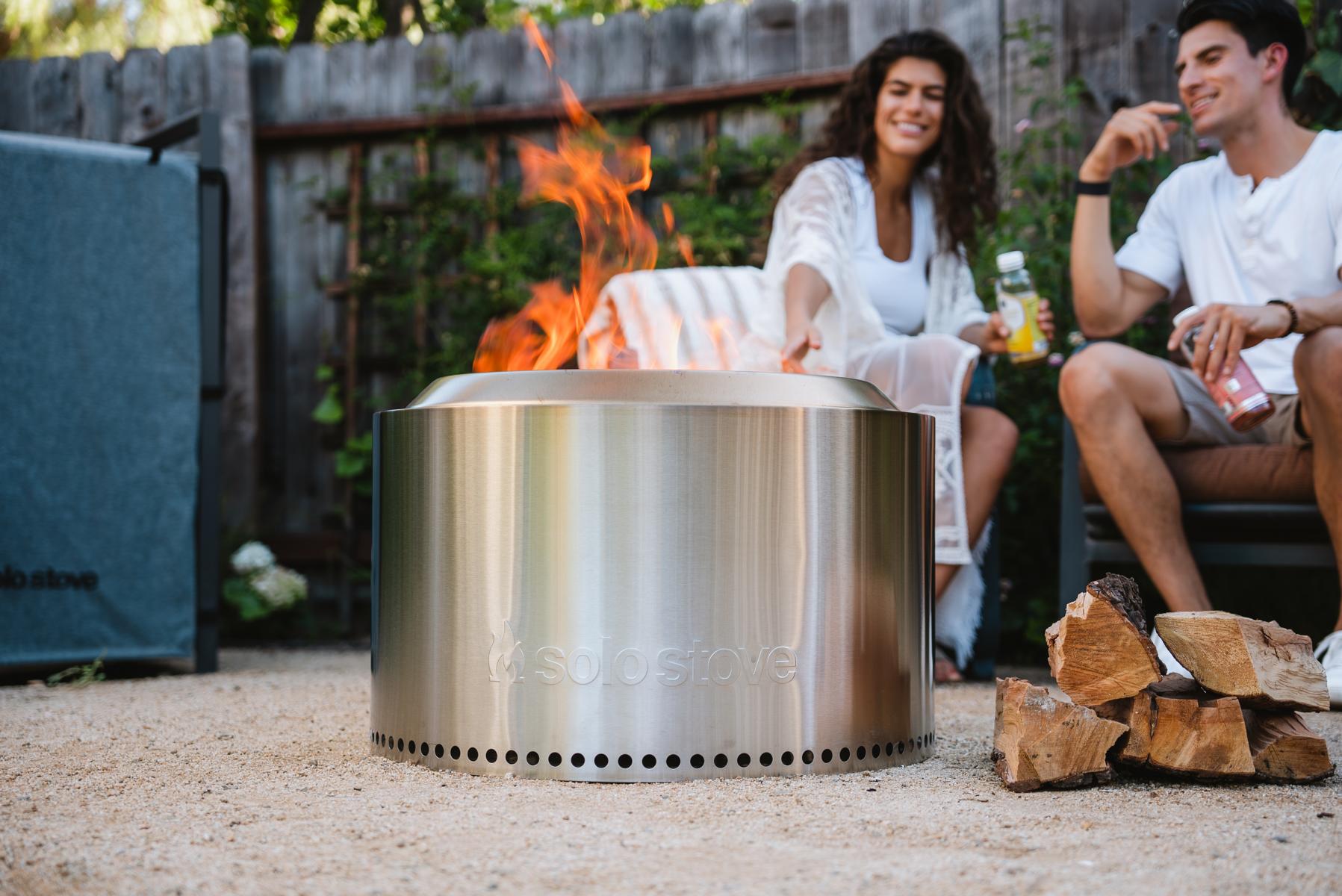 Solo Stove Fire Pit Yukon 2.0 mit Standfuß - Stainless Steel - Feuerschale - Feuerstelle - Feuertonn