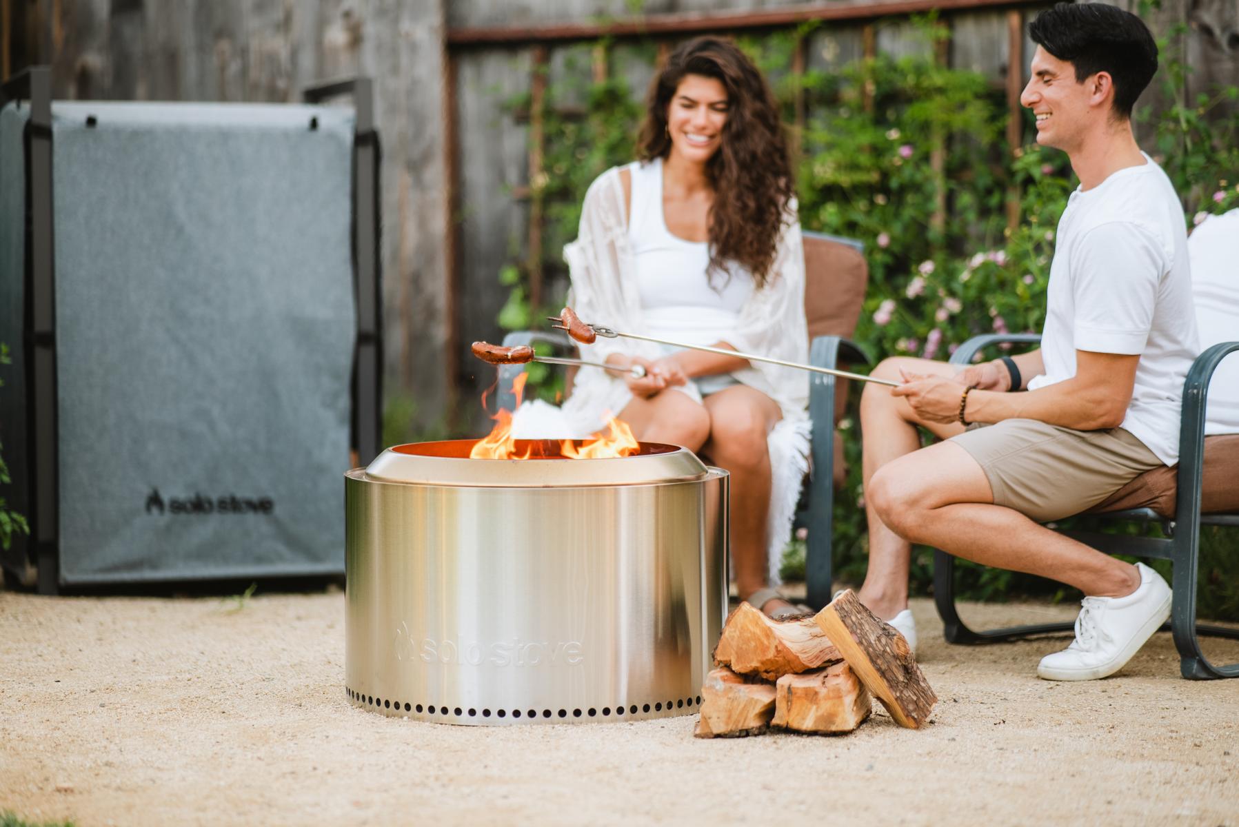 Solo Stove Fire Pit Yukon 2.0 mit Standfuß - Stainless Steel - Feuerschale - Feuerstelle - Feuertonn