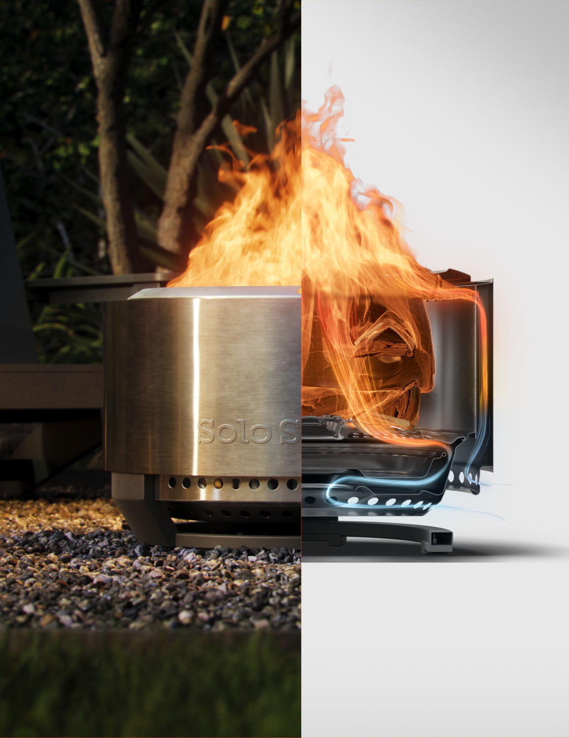 Solo Stove Fire Pit Summit 19,5" mit Standfuß - Stainless Steel - Feuerschale - Feuerstelle - Feuertonne