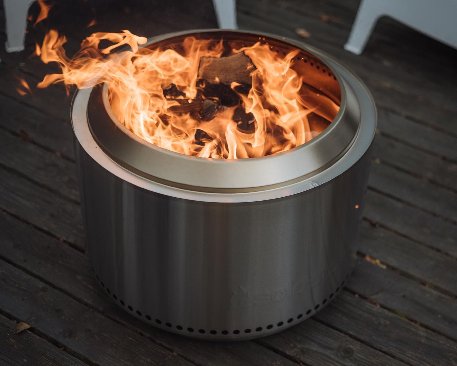 Solo Stove Fire Pit Yukon 2.0 mit Standfuß - Stainless Steel - Feuerschale - Feuerstelle - Feuertonn