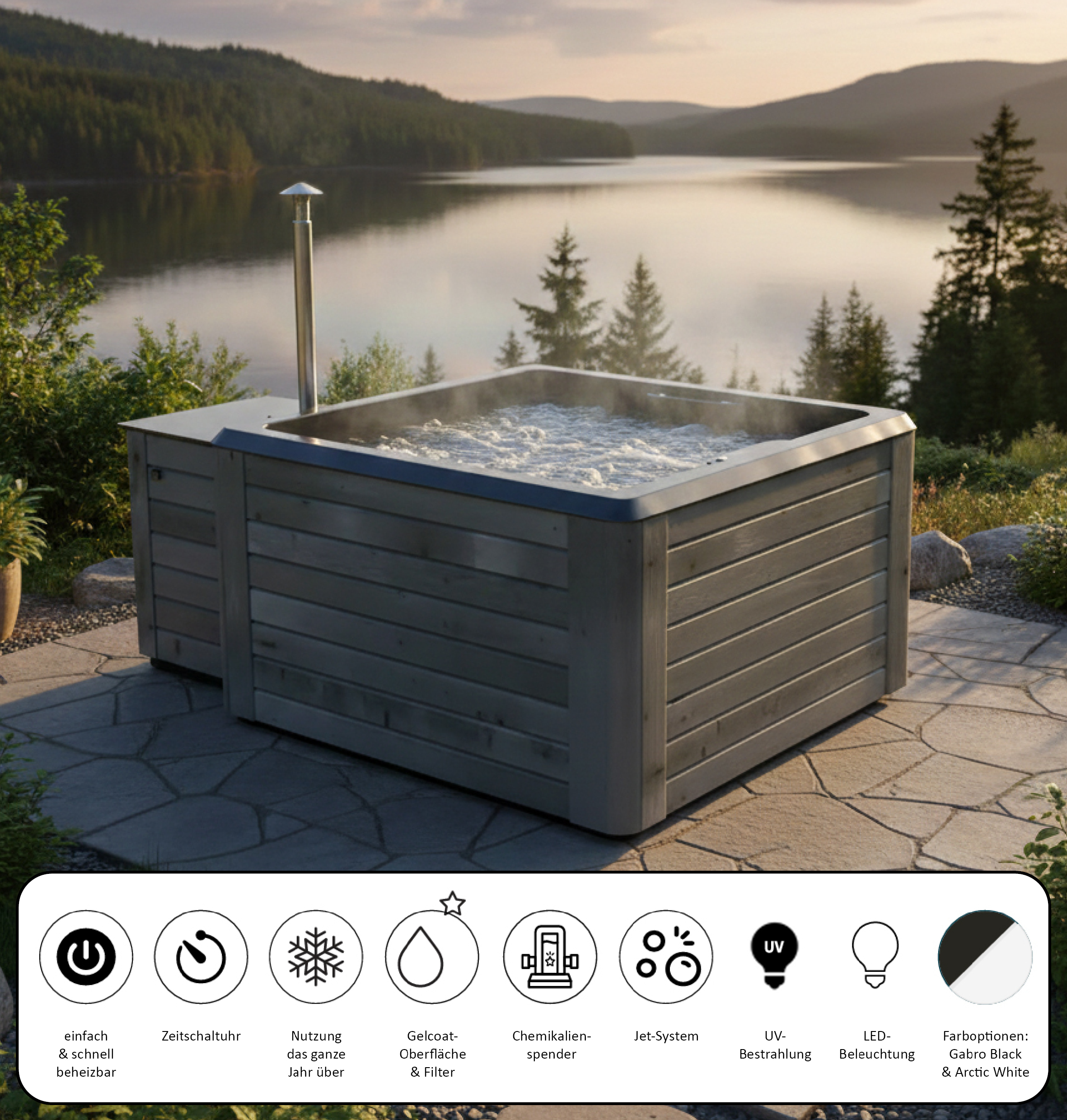 REXENER Polar Premium Whirlpool mit Bioheater