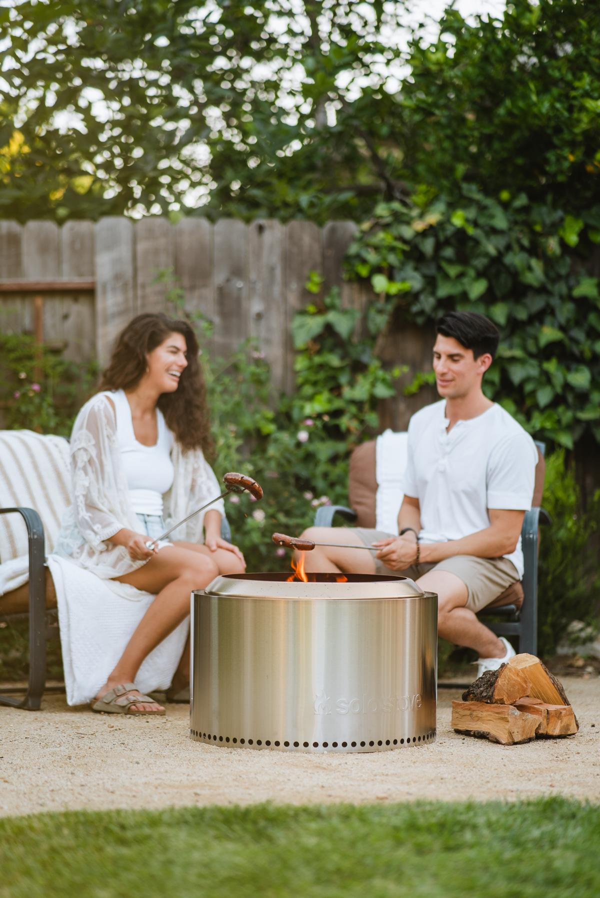 Solo Stove Fire Pit Yukon 2.0 mit Standfuß - Stainless Steel - Feuerschale - Feuerstelle - Feuertonn