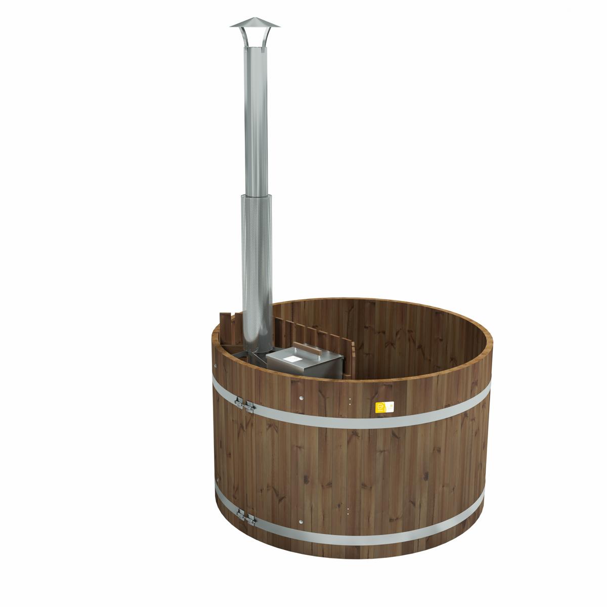 Holz Badezuber Woody M Thermoholz mit Ofen Sub