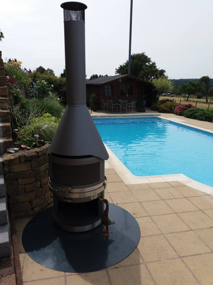 HERMAPRO Bodenplatte Ø 123 cm Stahl - Anthrazit