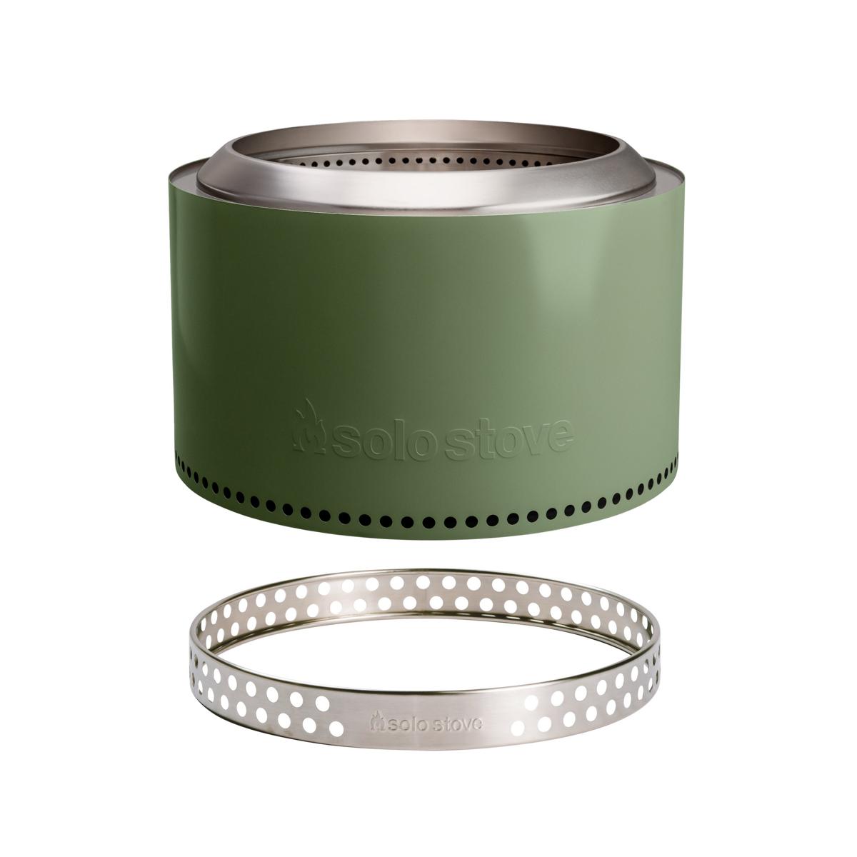 Solo Stove Fire Pit Yukon 2.0 mit Standfuß - Deep Olive - Feuerschale - Feuerstelle - Feuertonne