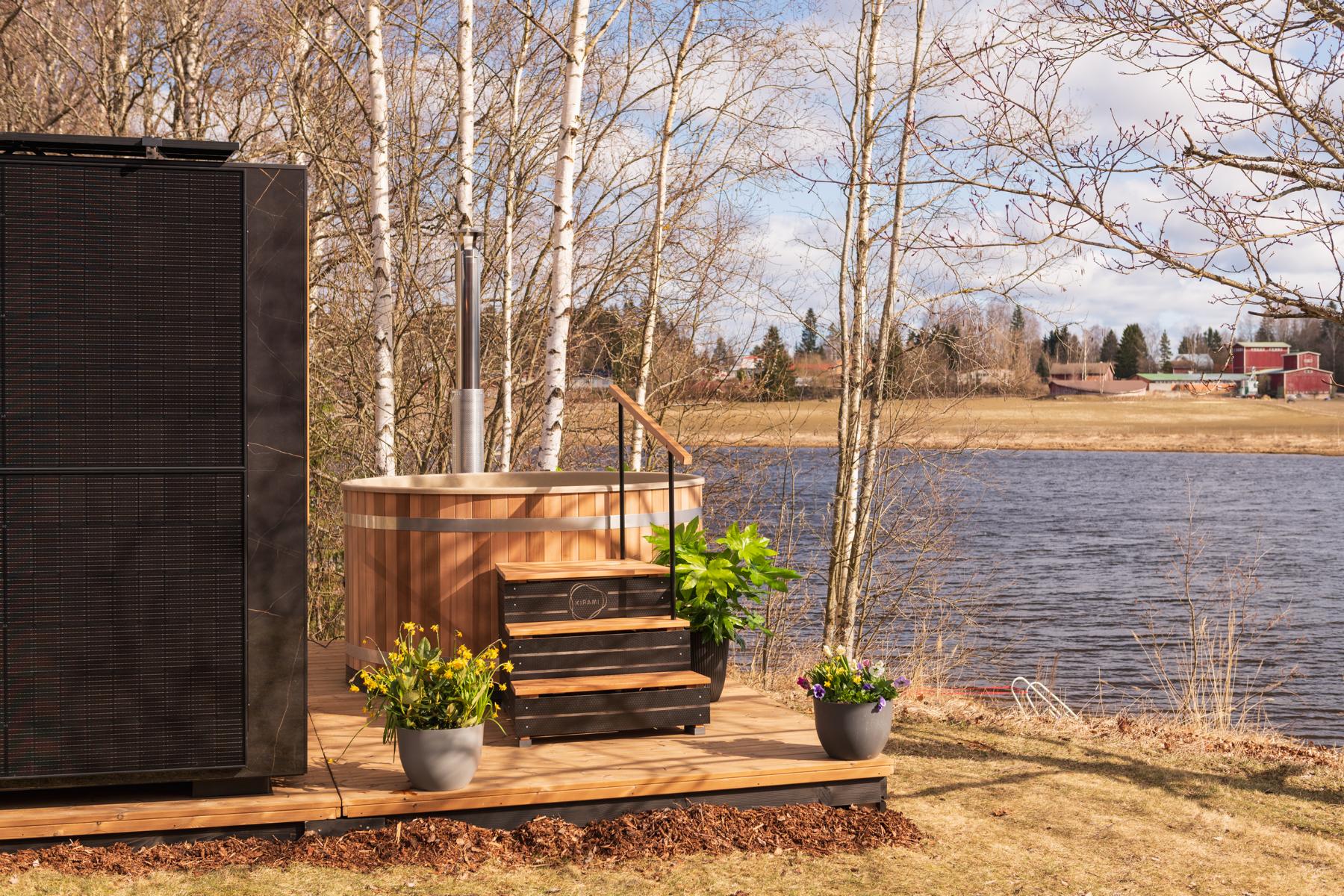 Kunststoff Badefass Family L (Ø 200 cm) Red Cedar