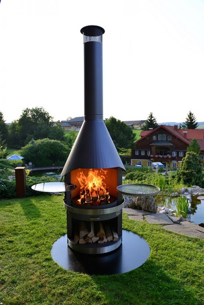 HERMAPRO Bodenplatte Ø 123 cm Stahl - Anthrazit