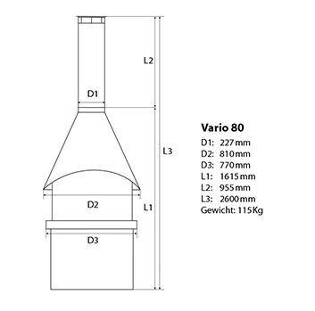 HERMAPRO Grillkamin Vario 80 - Jubiläumsangebot
