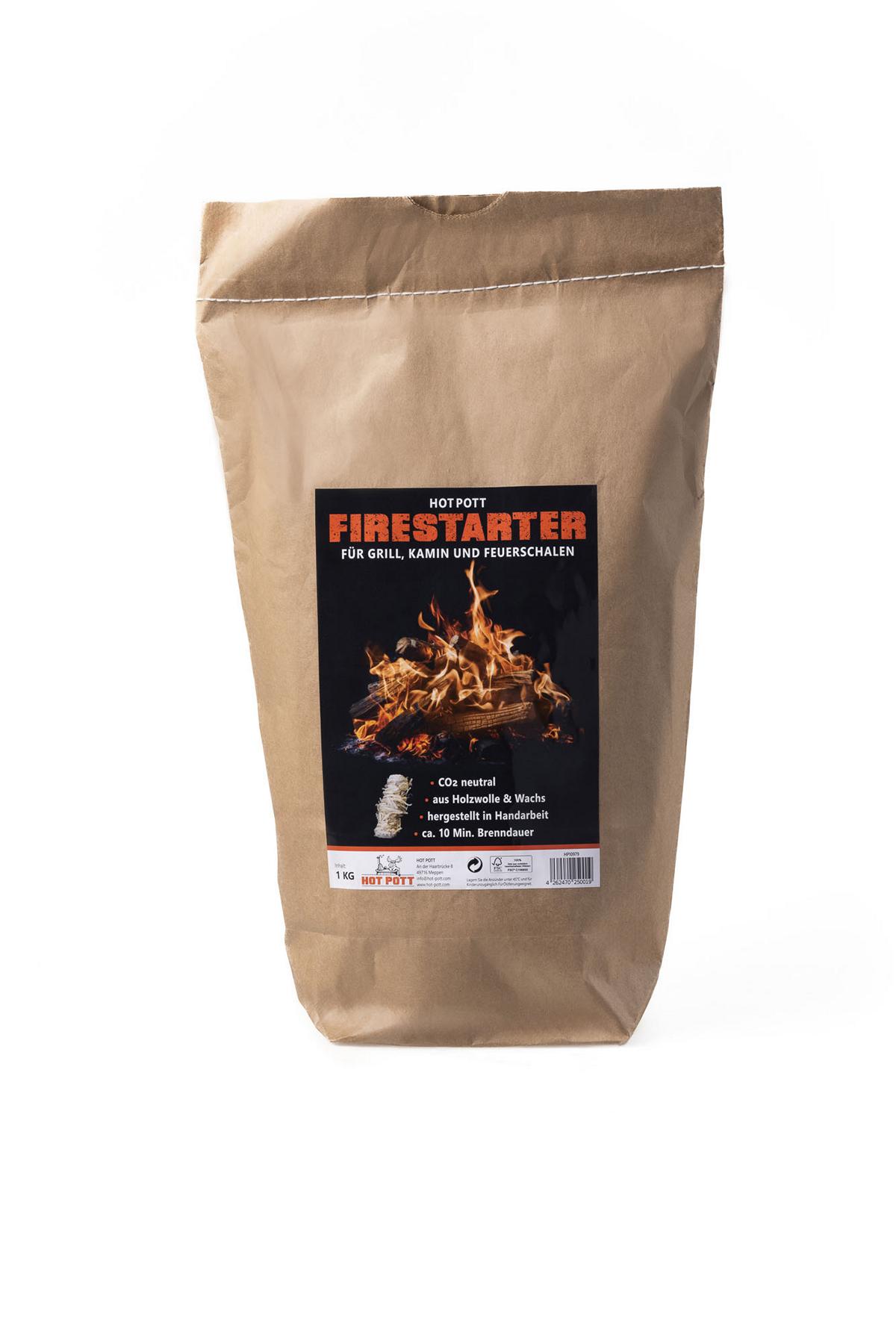 HOT POTT Firestarter - Grill und Kaminanzünder 1 kg