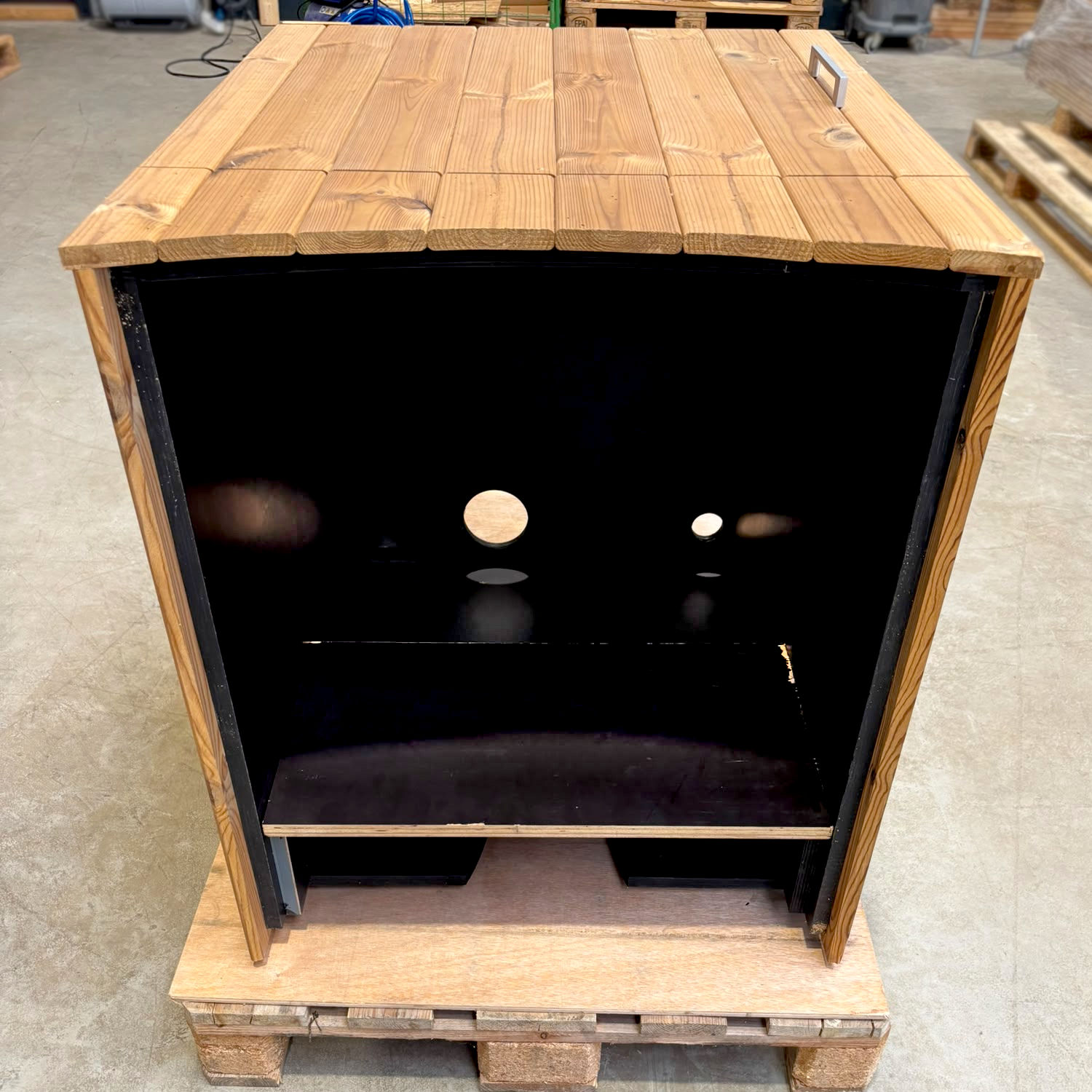 Einzelstück Thermoholz Technikbox für Rexener Bioheater PR 200
