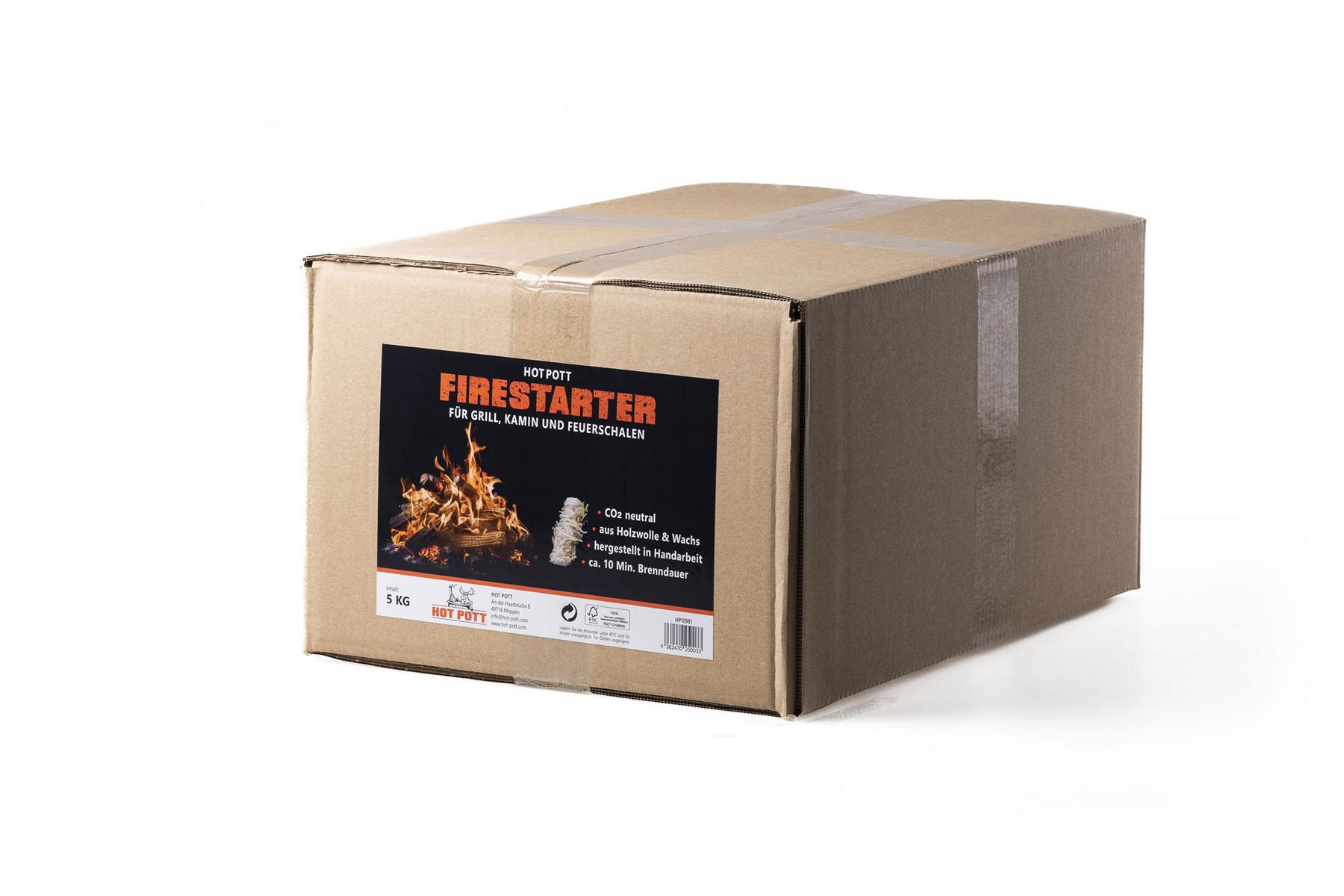 HOT POTT Firestarter - Grill und Kaminanzünder 5 kg
