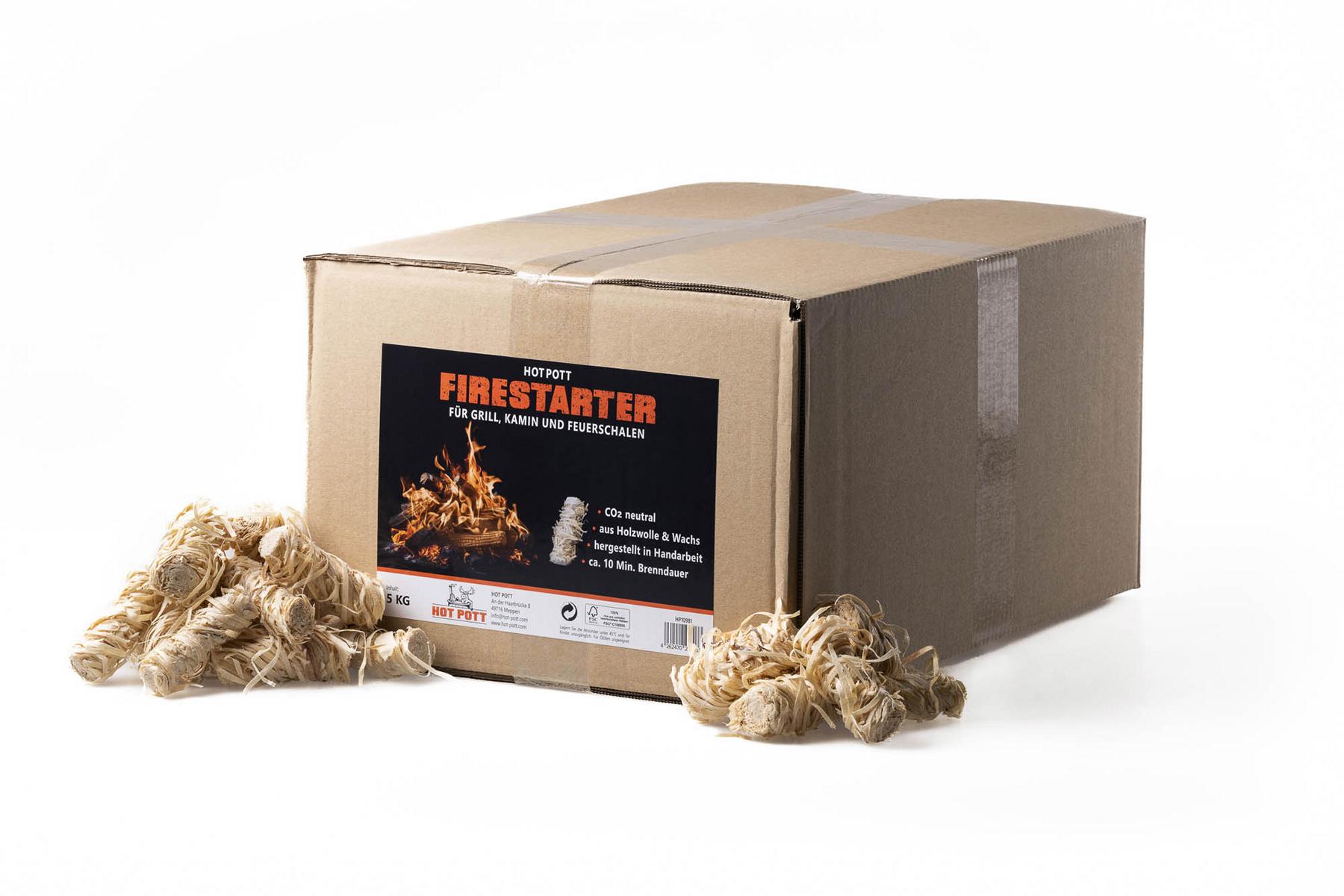 HOT POTT Firestarter - Grill und Kaminanzünder 5 kg