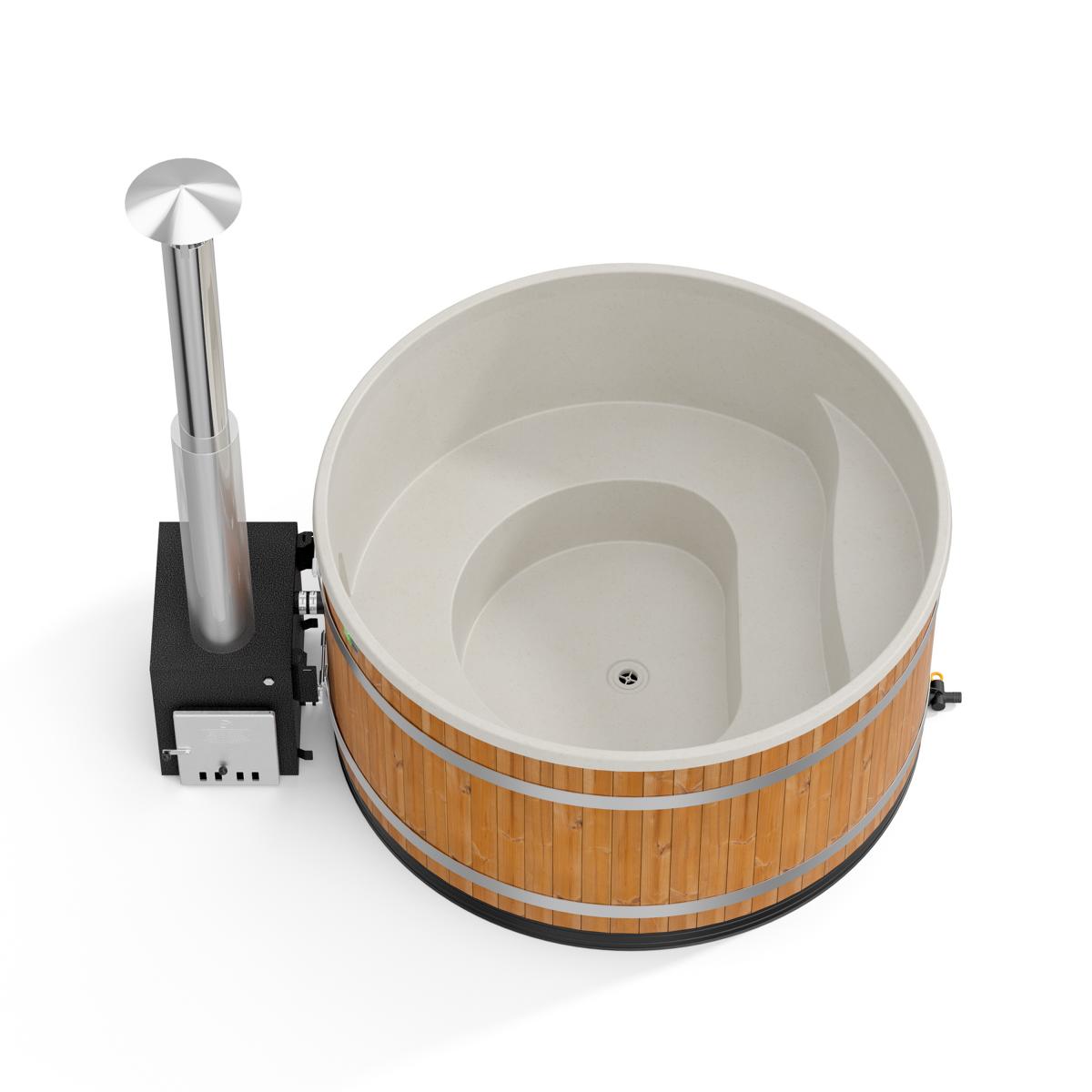 Kunststoff Badefass Family L (Ø 200 cm) Thermoholz