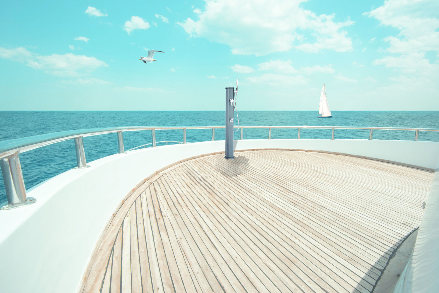 Solardusche Jolly Go Aluminium - Edelstahl Optik