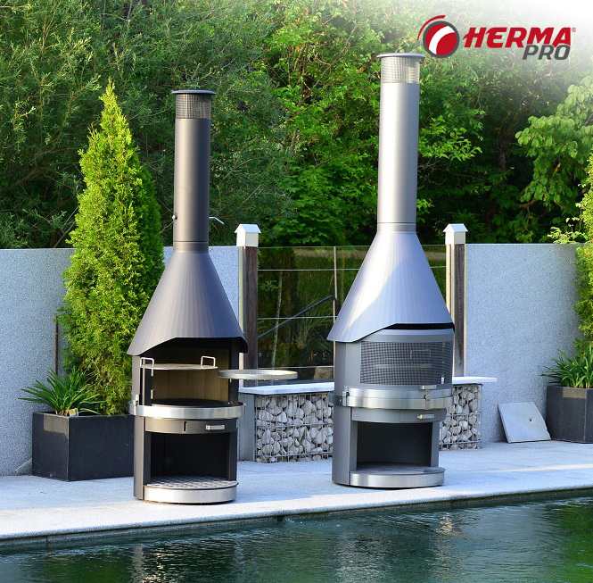HERMAPRO Gartenkamin & Grill Vario 70