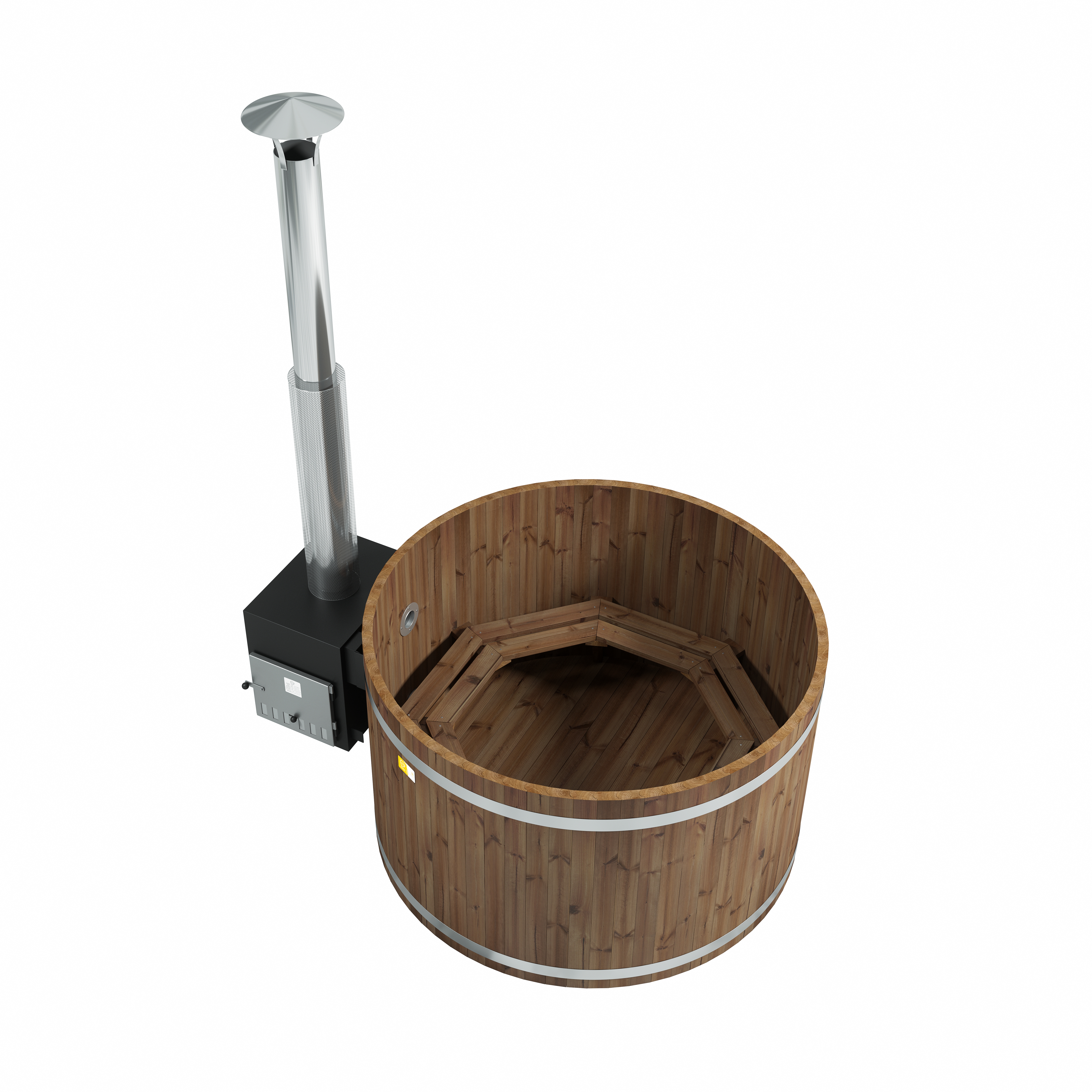 Holz Badezuber Woody M Thermoholz mit Ofen Cube