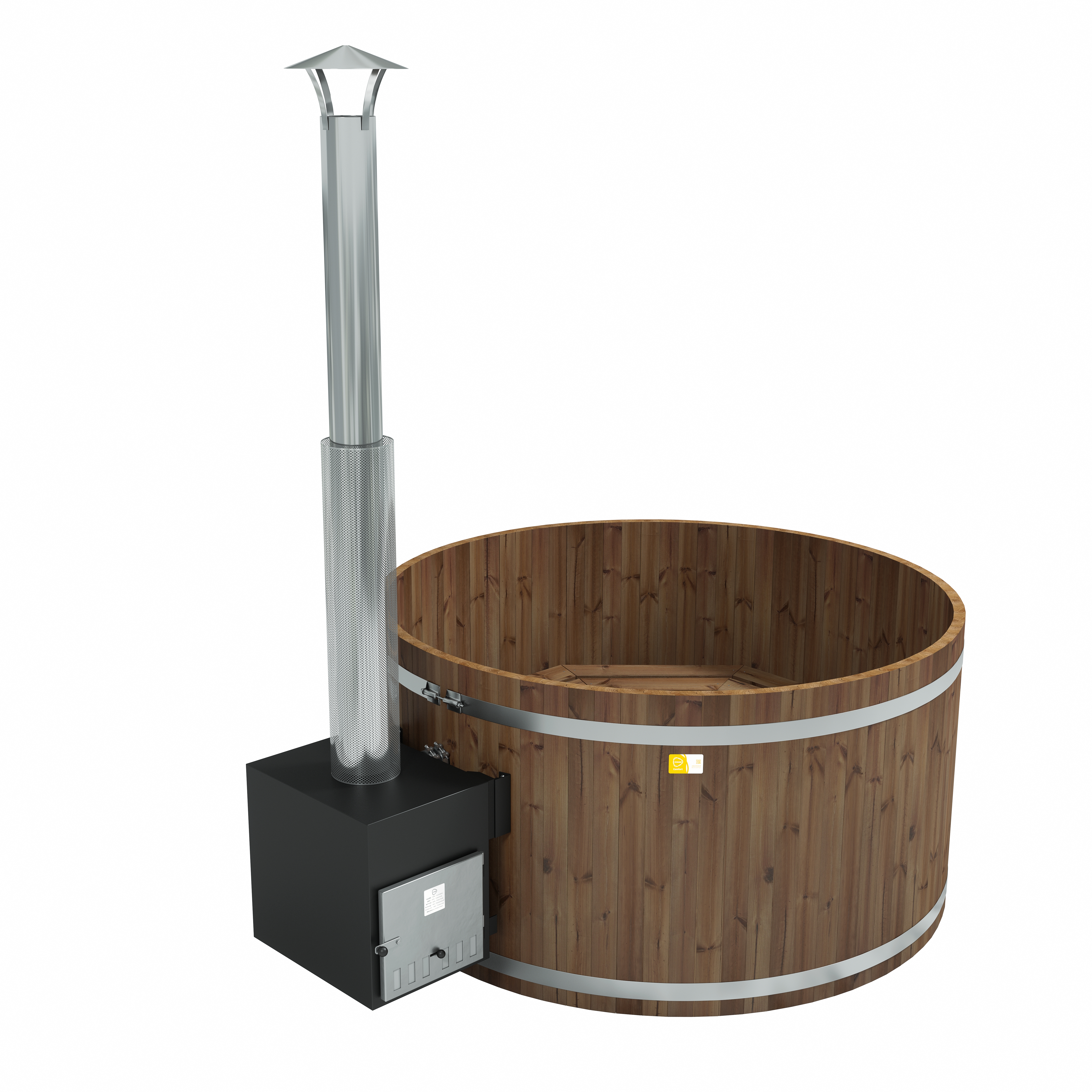 Holz Badezuber Woody L Thermoholz mit Ofen Cube