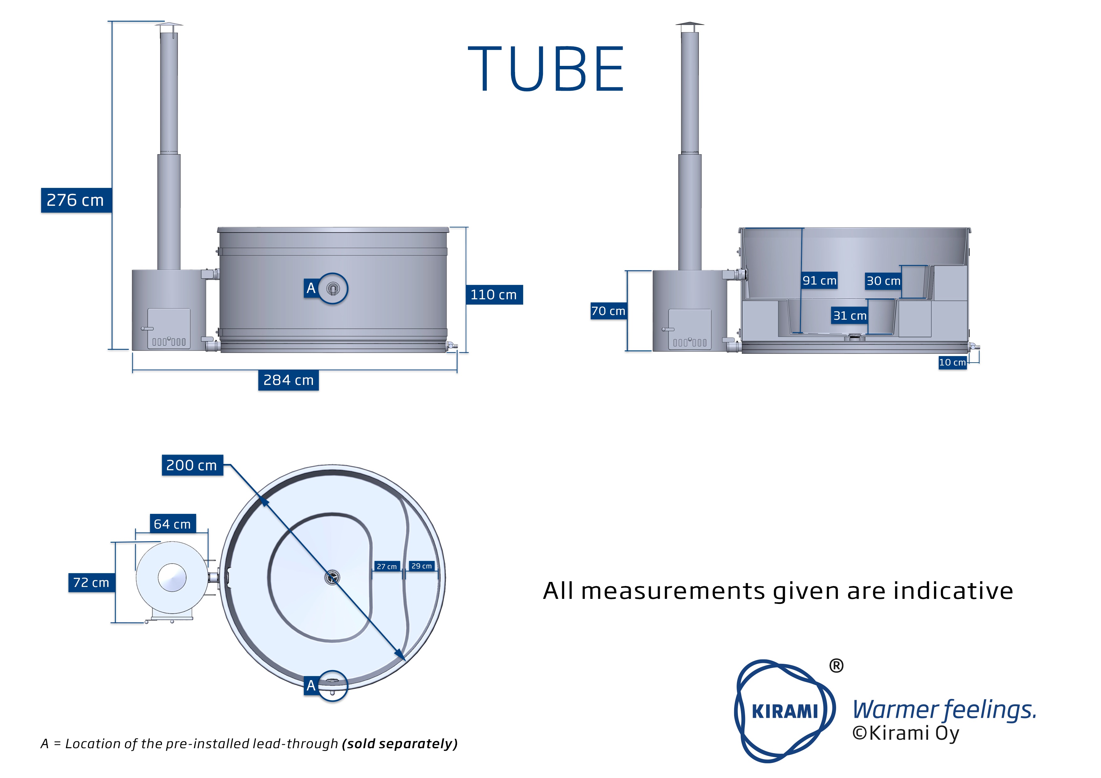 Kunststoff Badefass Family L (Ø 200 cm) Thermoholz