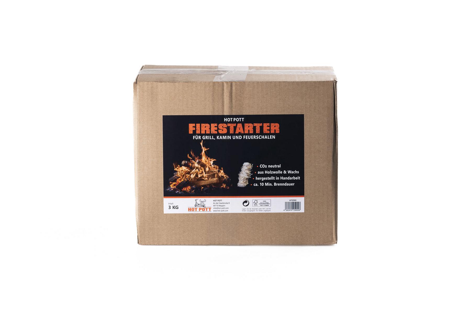 HOT POTT Firestarter - Grill und Kaminanzünder 3 kg