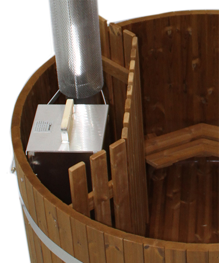 Holz Badezuber Woody L Thermoholz mit Ofen Sub