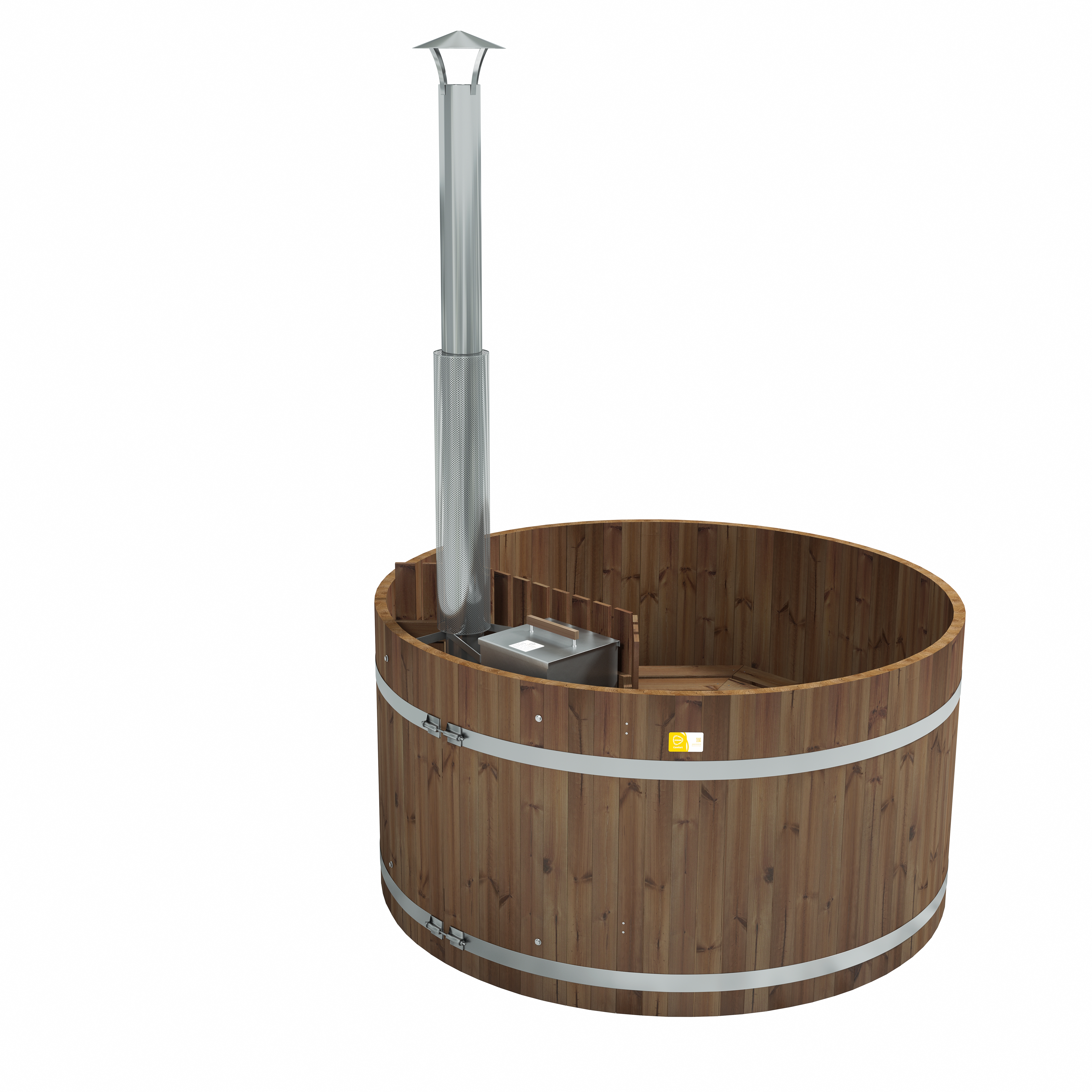 Holz Badezuber Woody L Thermoholz mit Ofen Sub