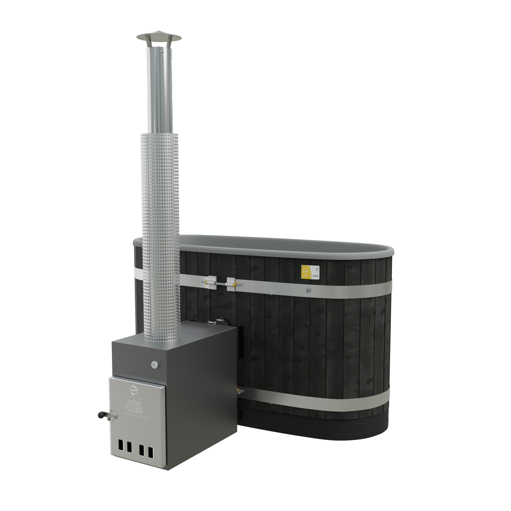 Kunststoff Badefass Annex Tiny S Thermoholz Deep Black - Aktionspaket