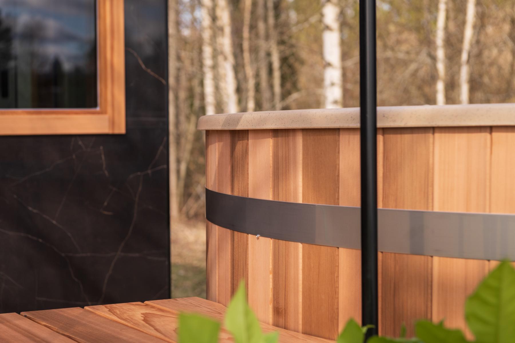 Kunststoff Badefass Family L (Ø 200 cm) Red Cedar