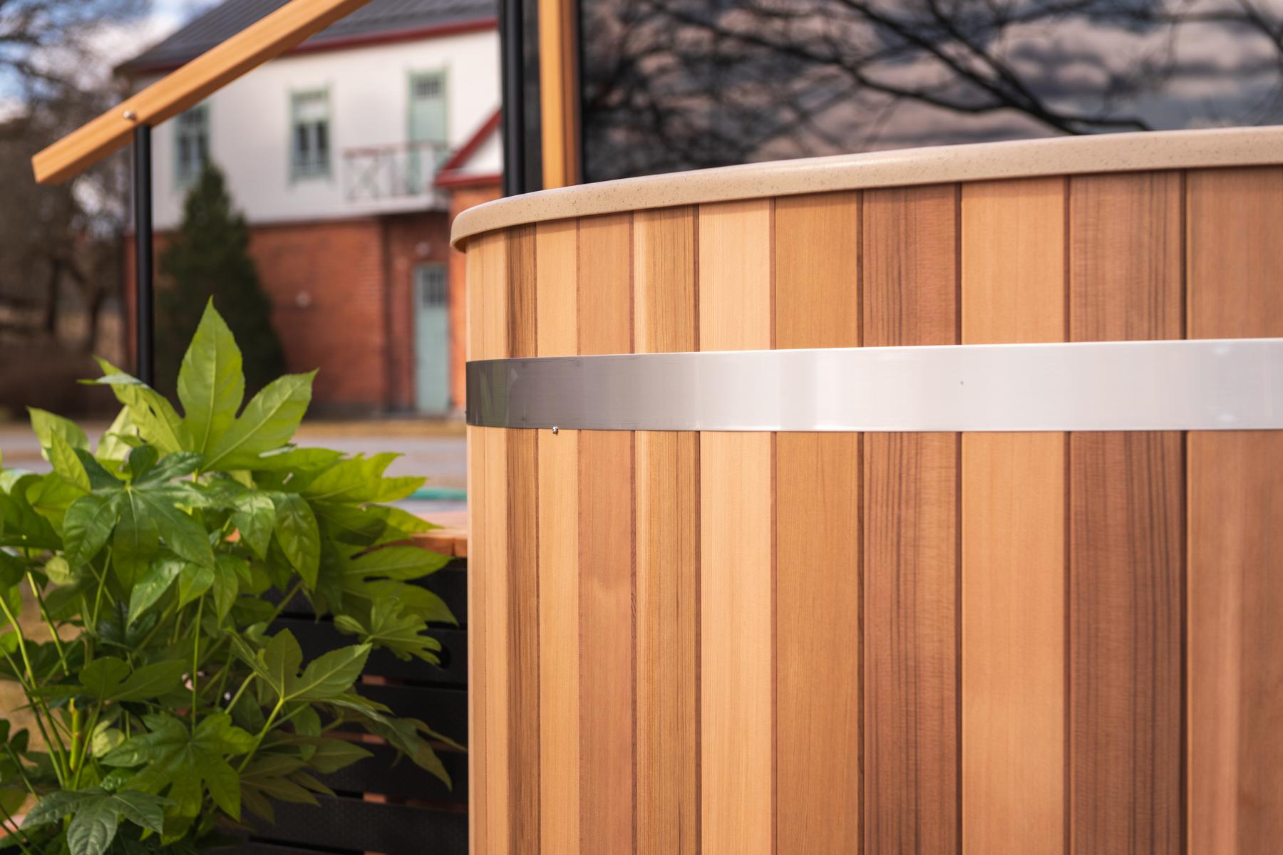 Kunststoff Badefass Family L (Ø 200 cm) Red Cedar