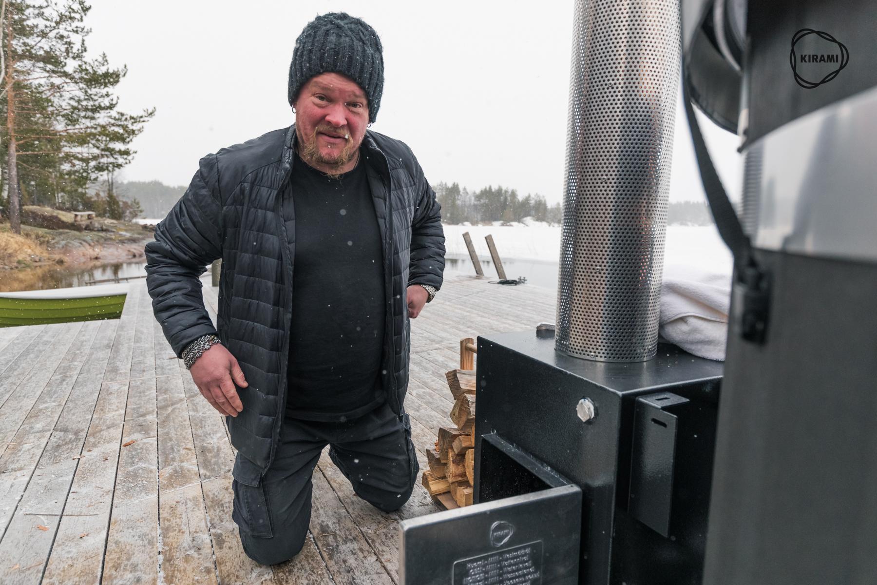 Kunststoff Badefass Steady M (Ø 170 cm) Eco Plank (Nachtschwarz)