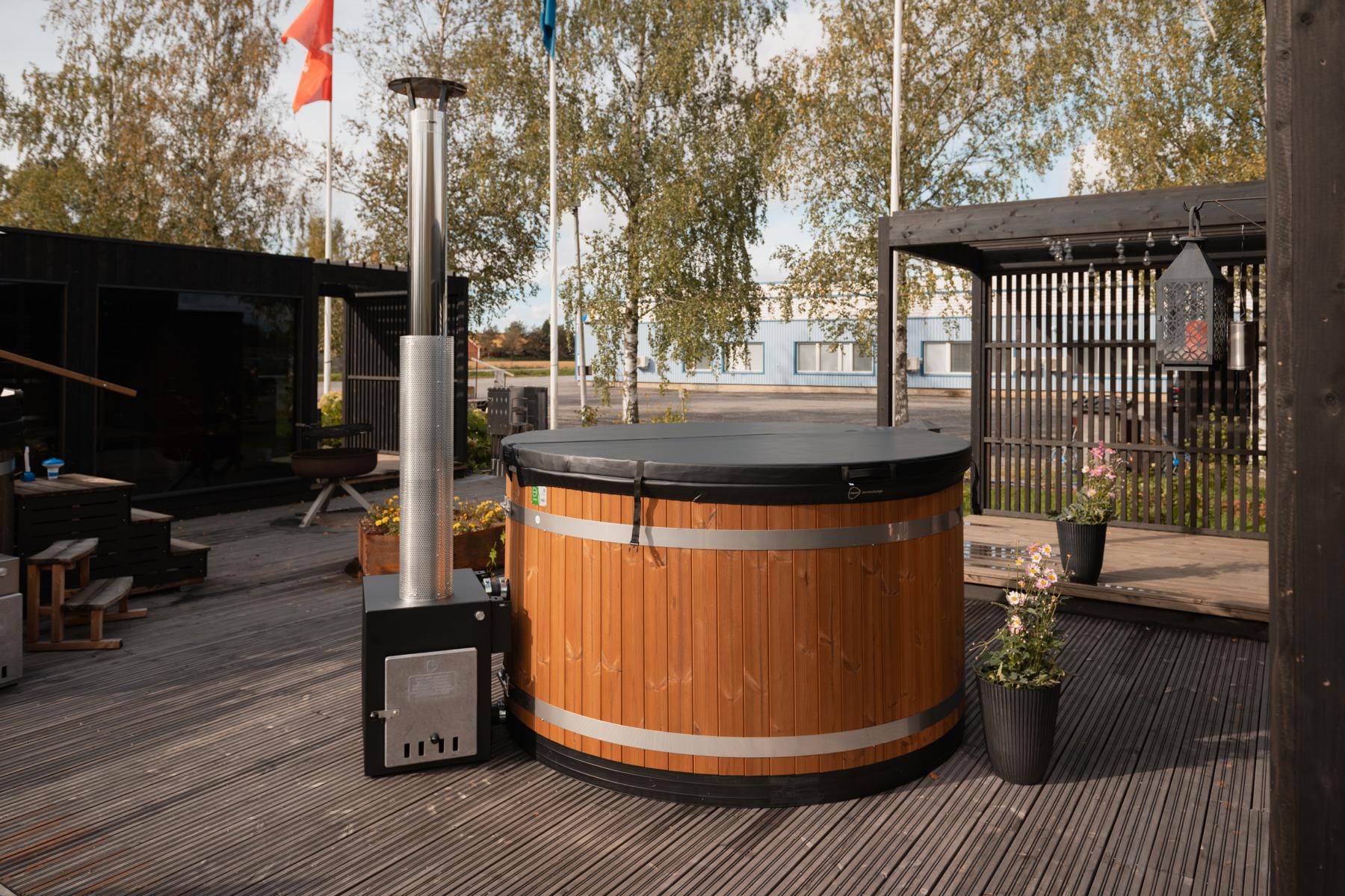 Kunststoff Badefass Family L (Ø 200 cm) Thermoholz