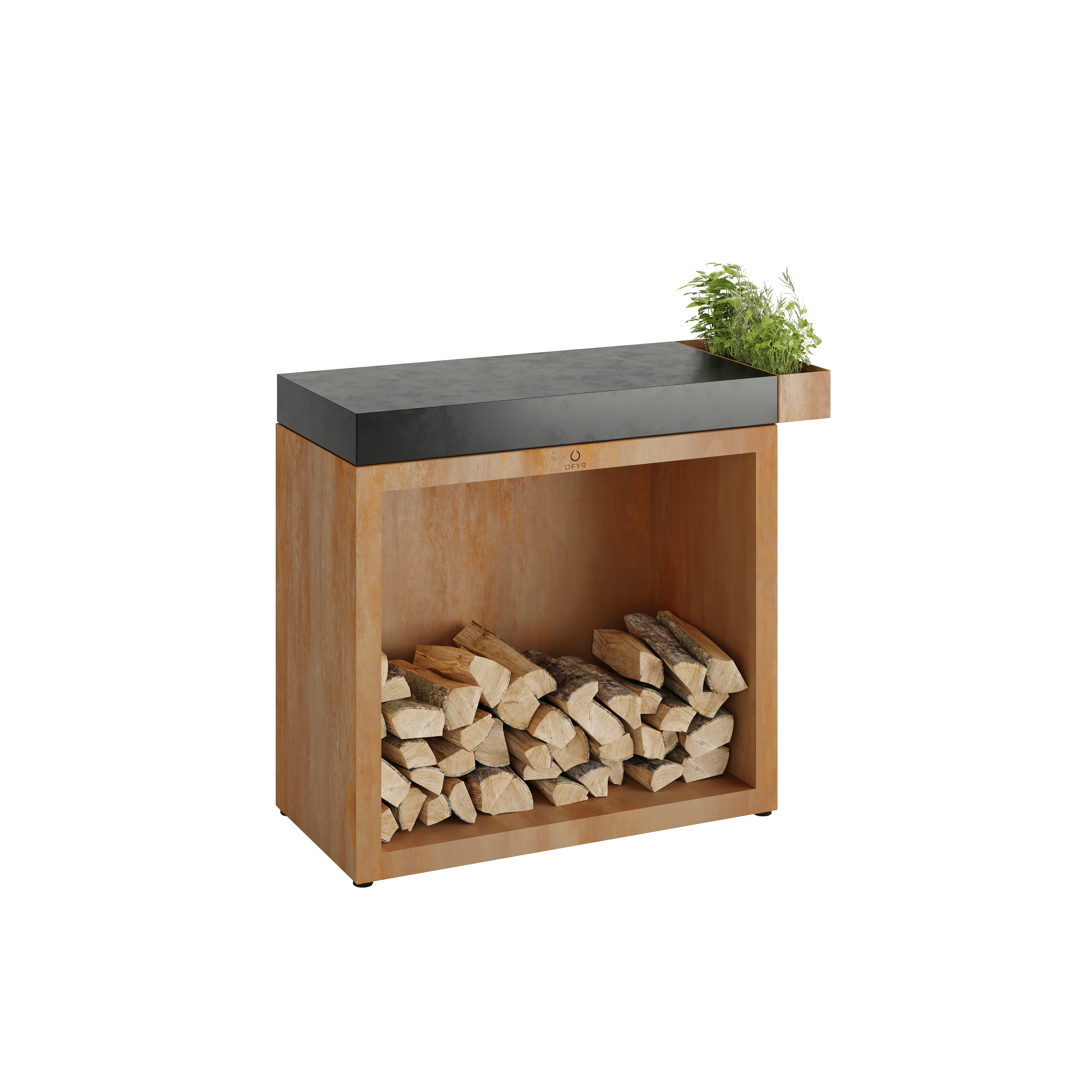 OFYR Butcher Block Storage 90 Corten Keramik Dunkelgrau