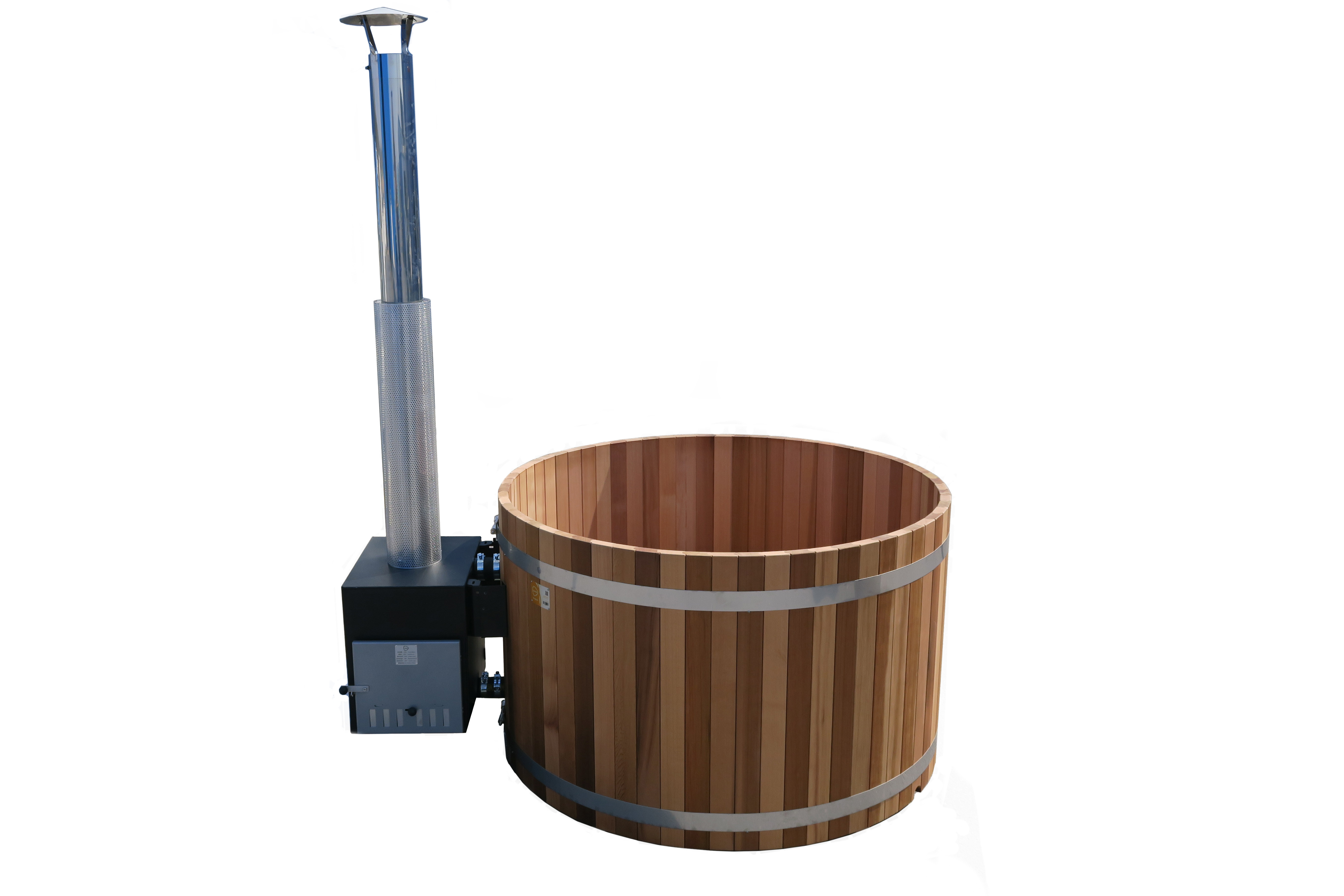 Luxus Holz Badezuber Woody M Red Cedar mit Ofen Cube