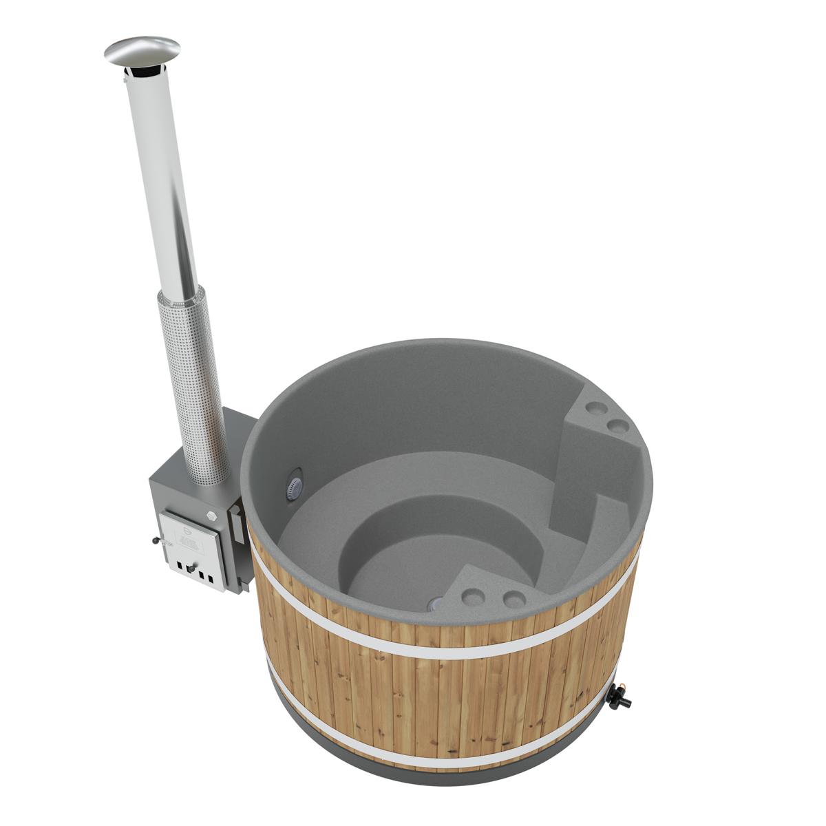 Kunststoff Hottub Family Tub M (Ø 170 cm) Thermoholz