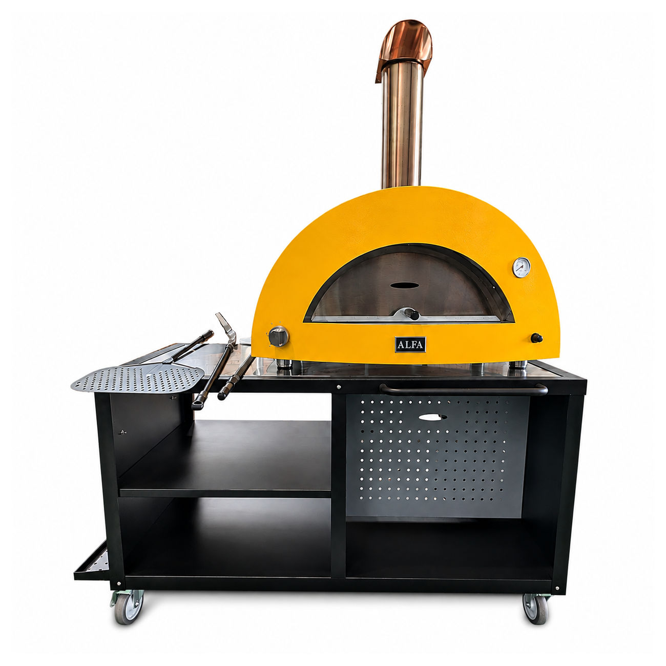 Ausstellungsstück Alfa Hybrid Pizzaofen MODERNO 3 Pizze Fire Yellow