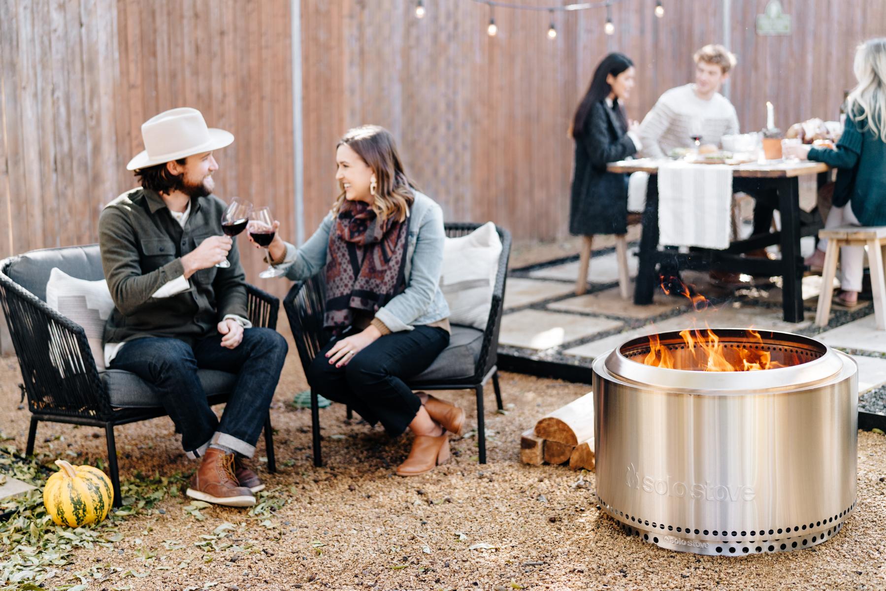 Solo Stove Fire Pit Yukon 2.0 mit Standfuß - Stainless Steel - Feuerschale - Feuerstelle - Feuertonn