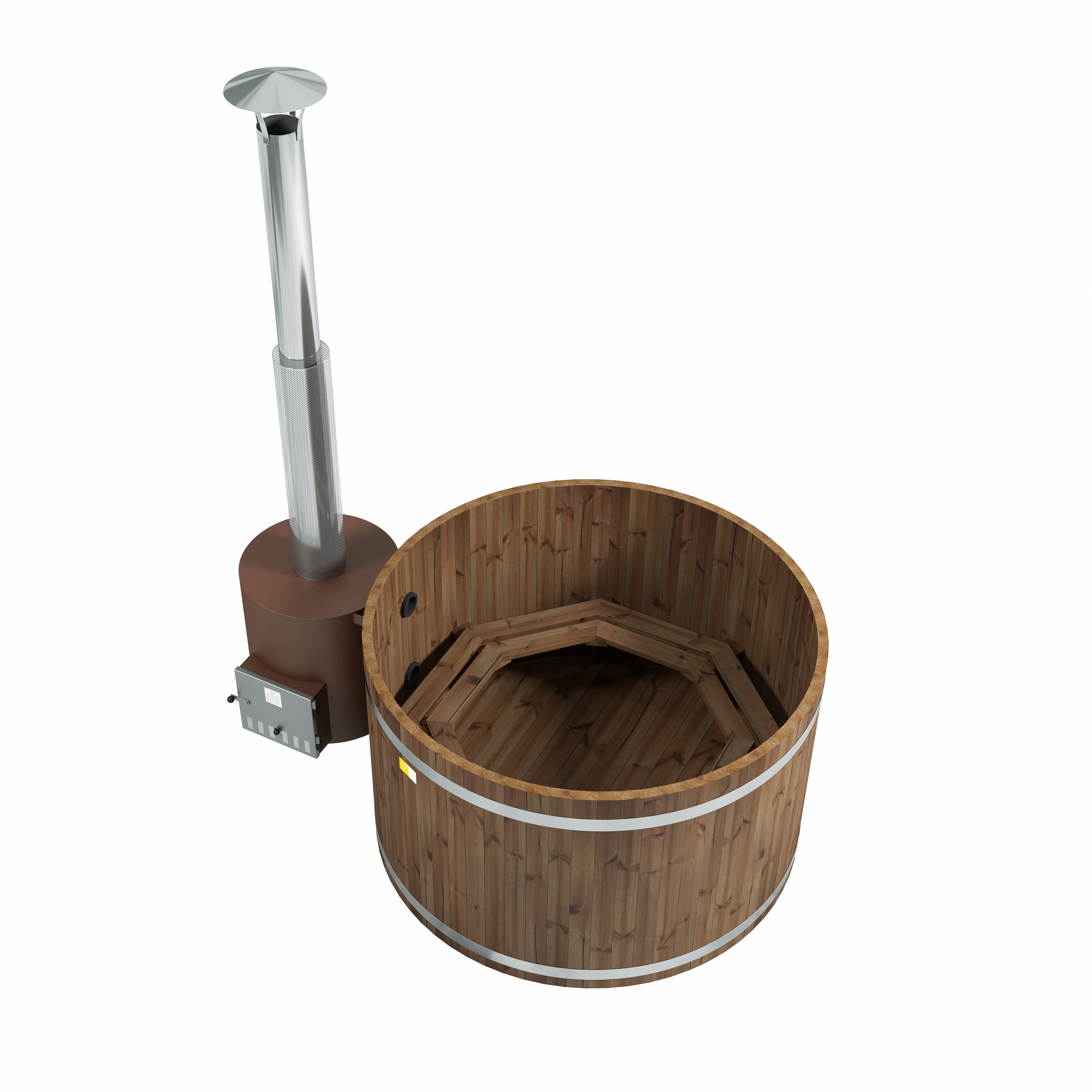 Holz Badezuber Woody M Thermoholz mit Ofen Tube