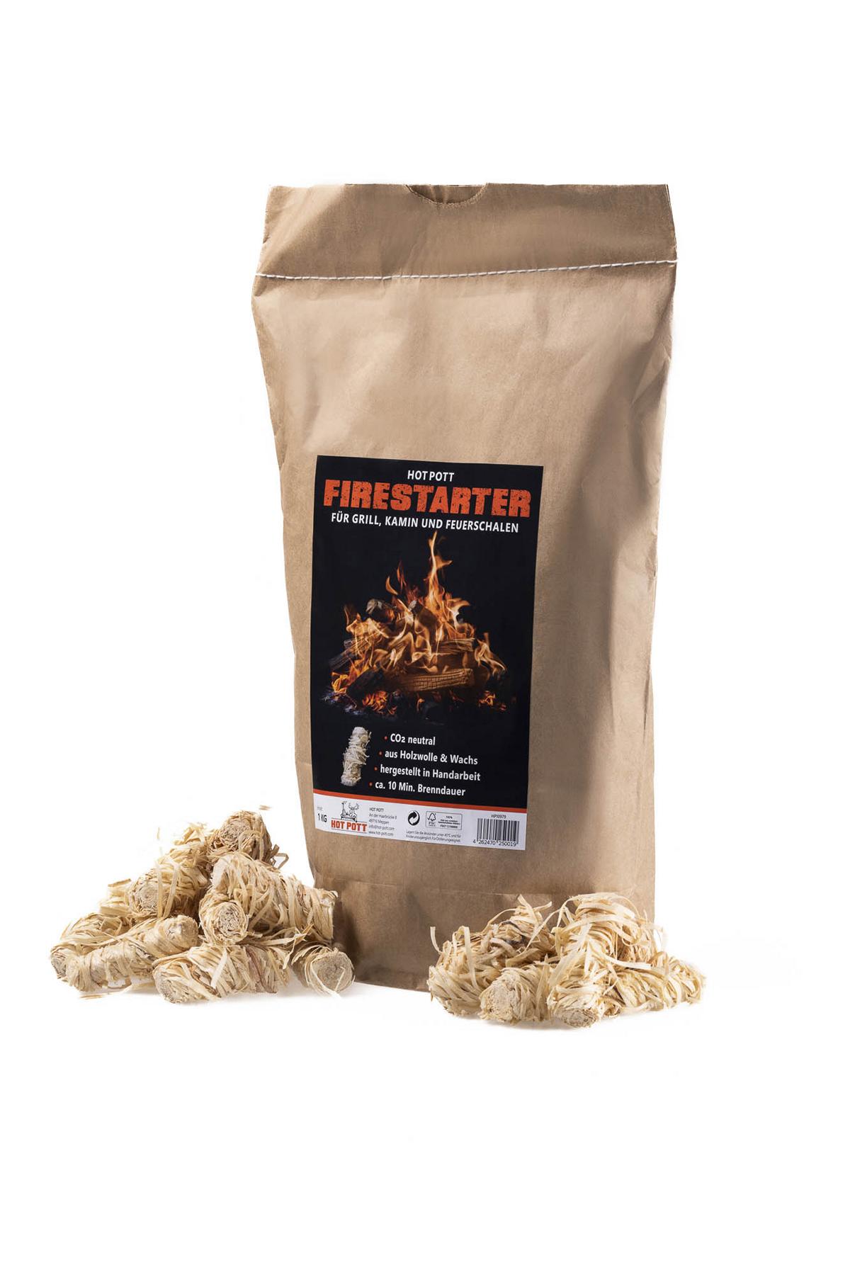HOT POTT Firestarter - Grill und Kaminanzünder 1 kg